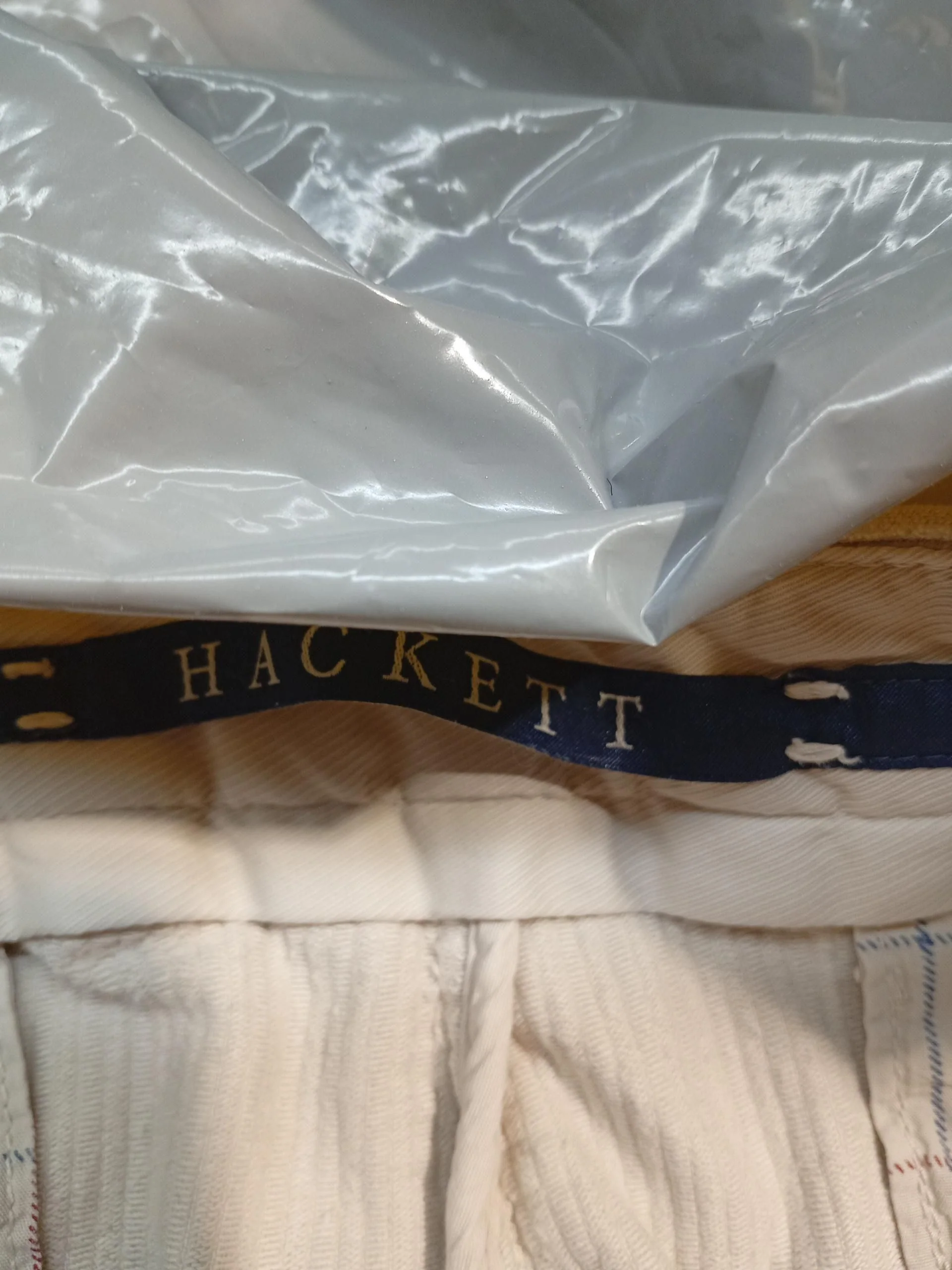 Hackett Men's Trousers W 36 in Cream Cotton with Elastane Straight Chino - Image 5