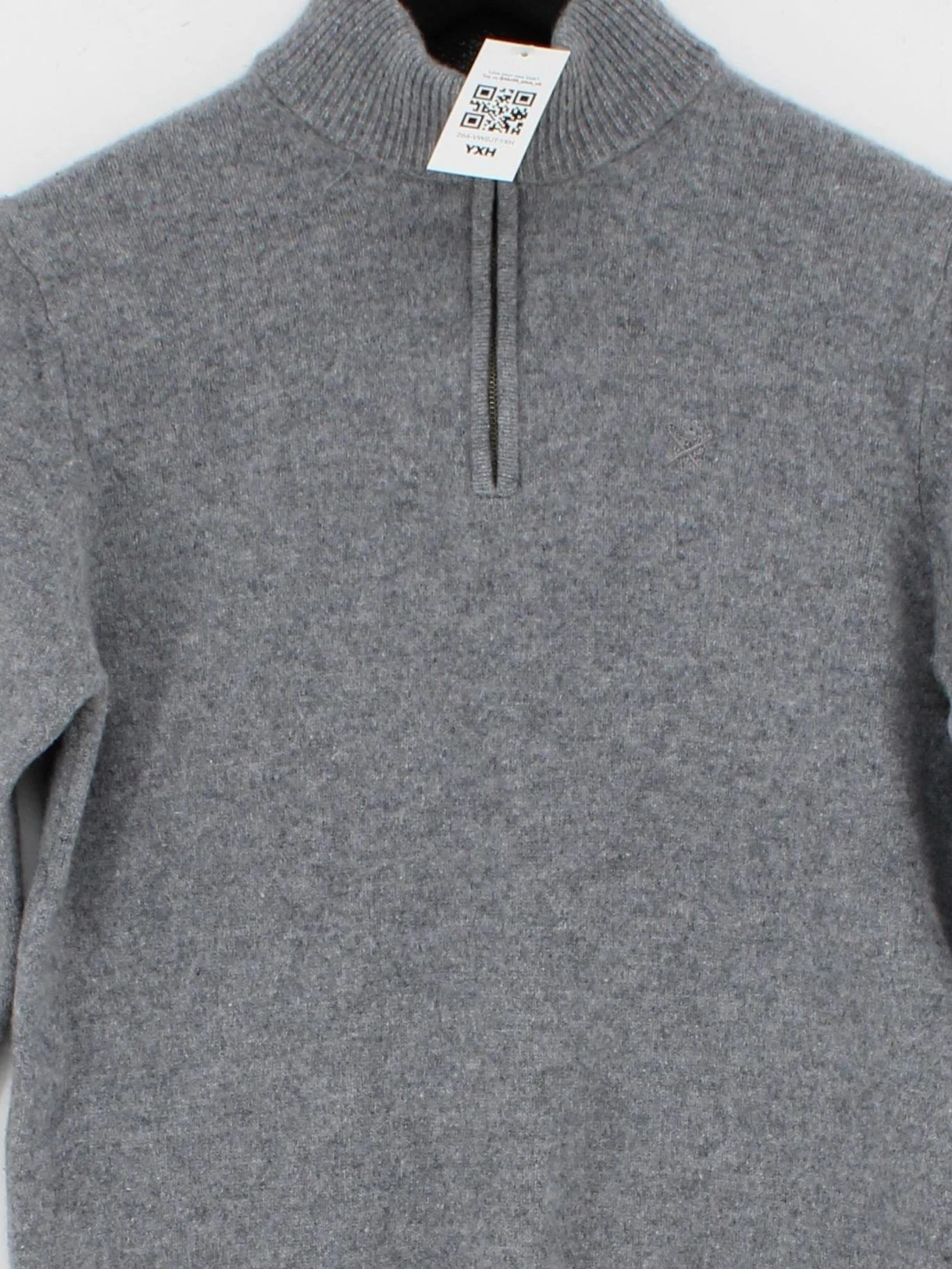 Hackett Women's Jumper S Grey 100% Wool Mock Neck Pullover - Image 3