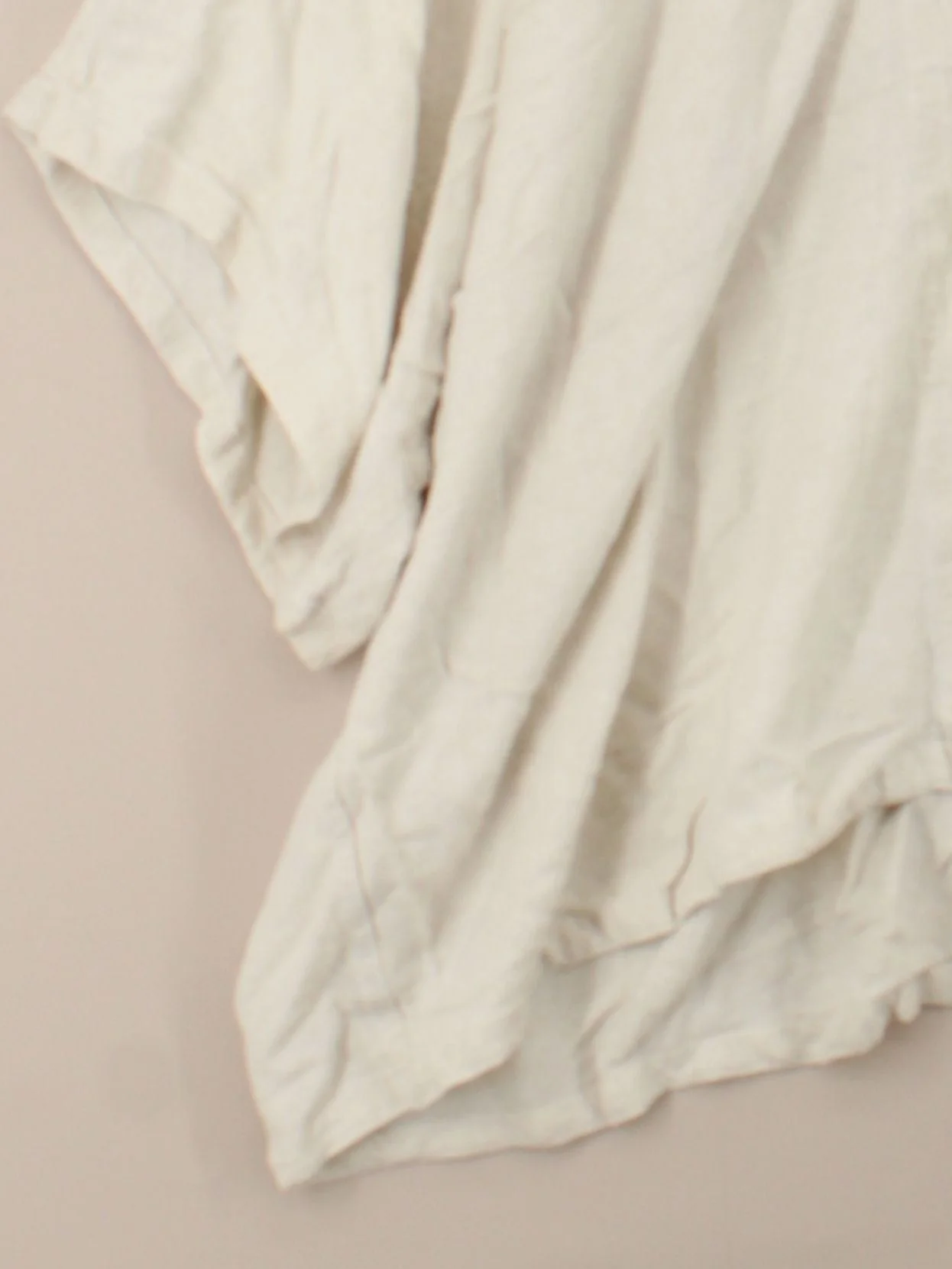Hampstead Bazaar Women's Top L Cream Linen with Cotton 3/4 Sleeve Collared Tunic - Image 4