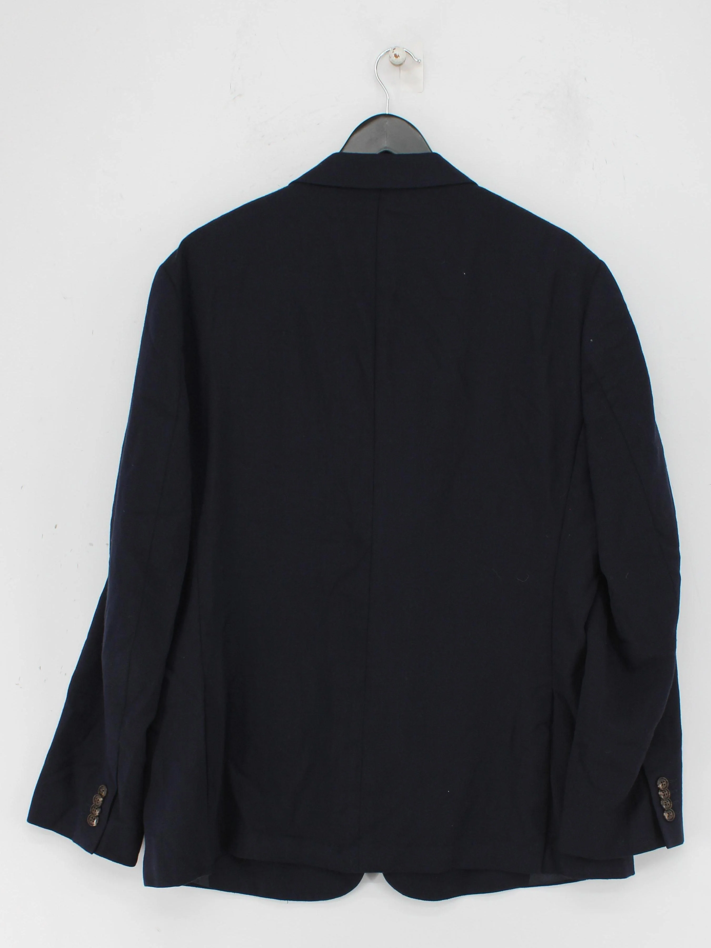 Hardy Amies Men's Blazer Chest: 44 in Blue Wool with Polyester, Viscose Overcoat - Image 2