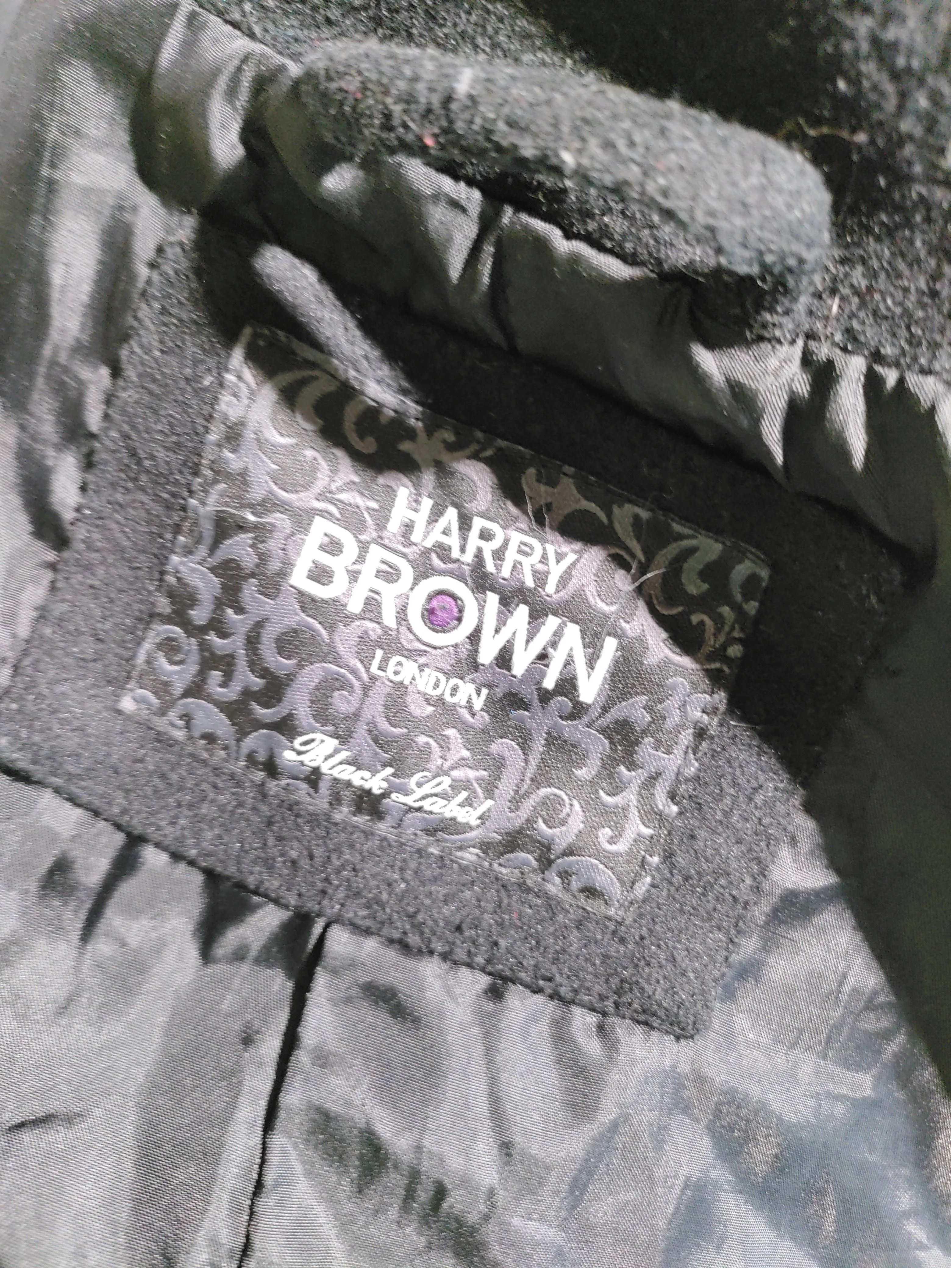 Harry Brown Men's Coat XL Black Wool with Polyester, Other Pea Coat - Image 7