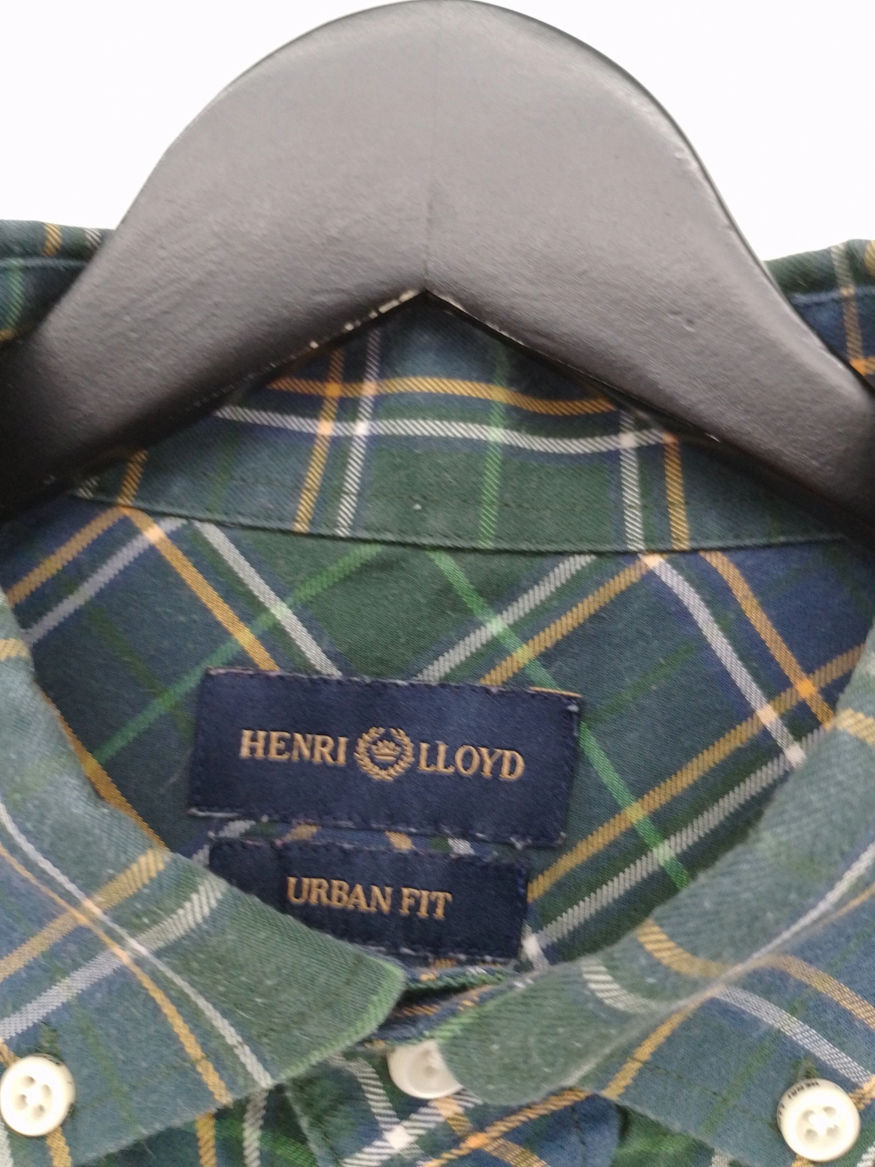 Henri Lloyd Men's Shirt L Green Checkered 100% Cotton Basic - Image 5