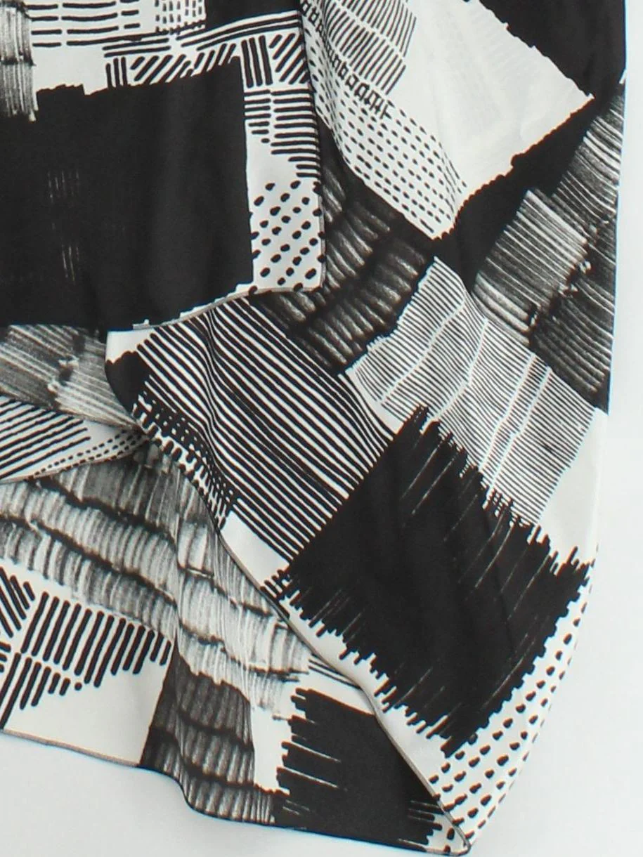 HIGH Women's Midi Skirt UK 14 Multi Geometric 100% Polyester Midi A-Line - Image 4