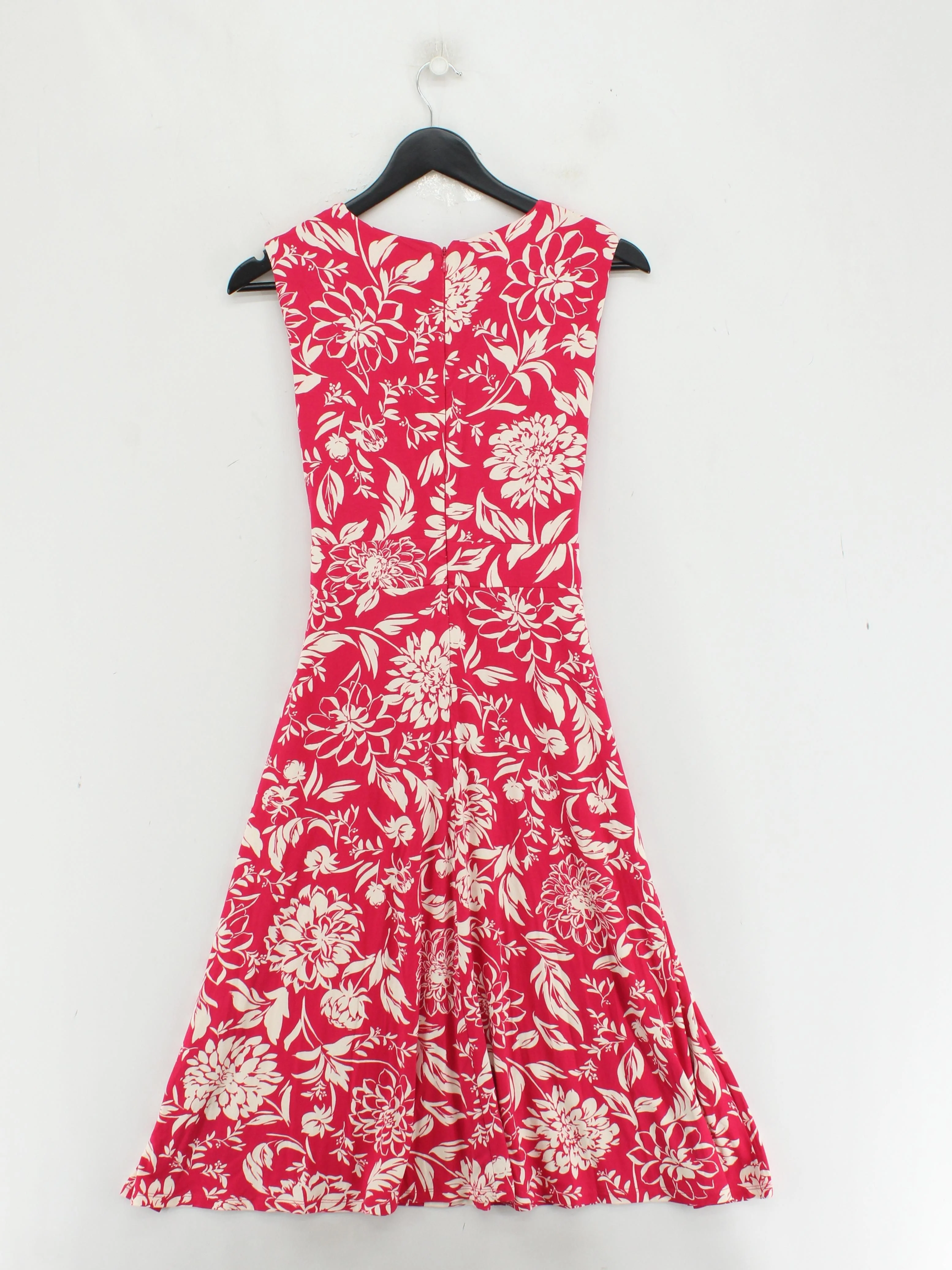 Hobbs A-Line Midi Dress UK14 in Red - Image 2