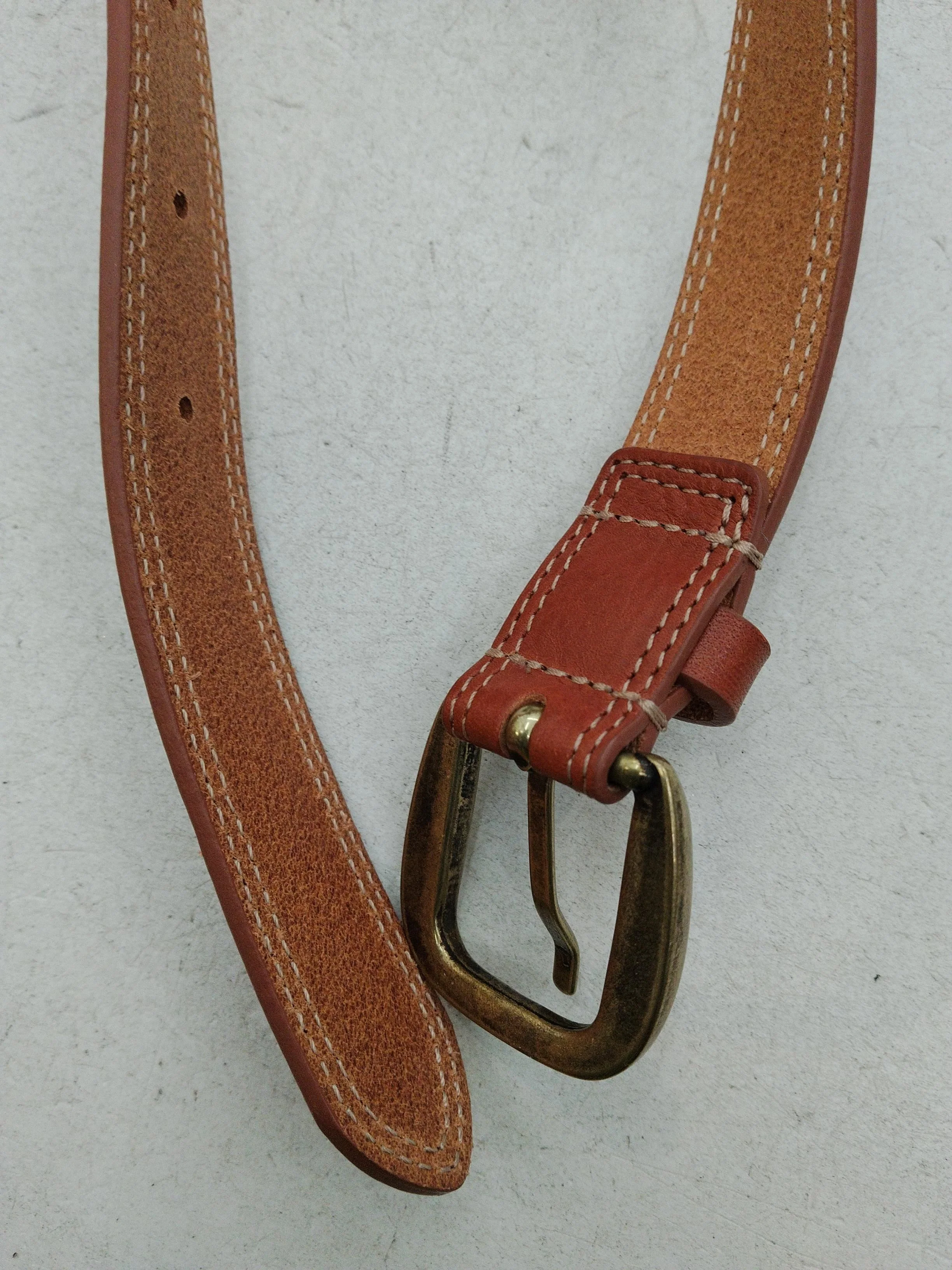 Hobbs Men's Belt L Tan 100% Leather Dress Belt - Image 4