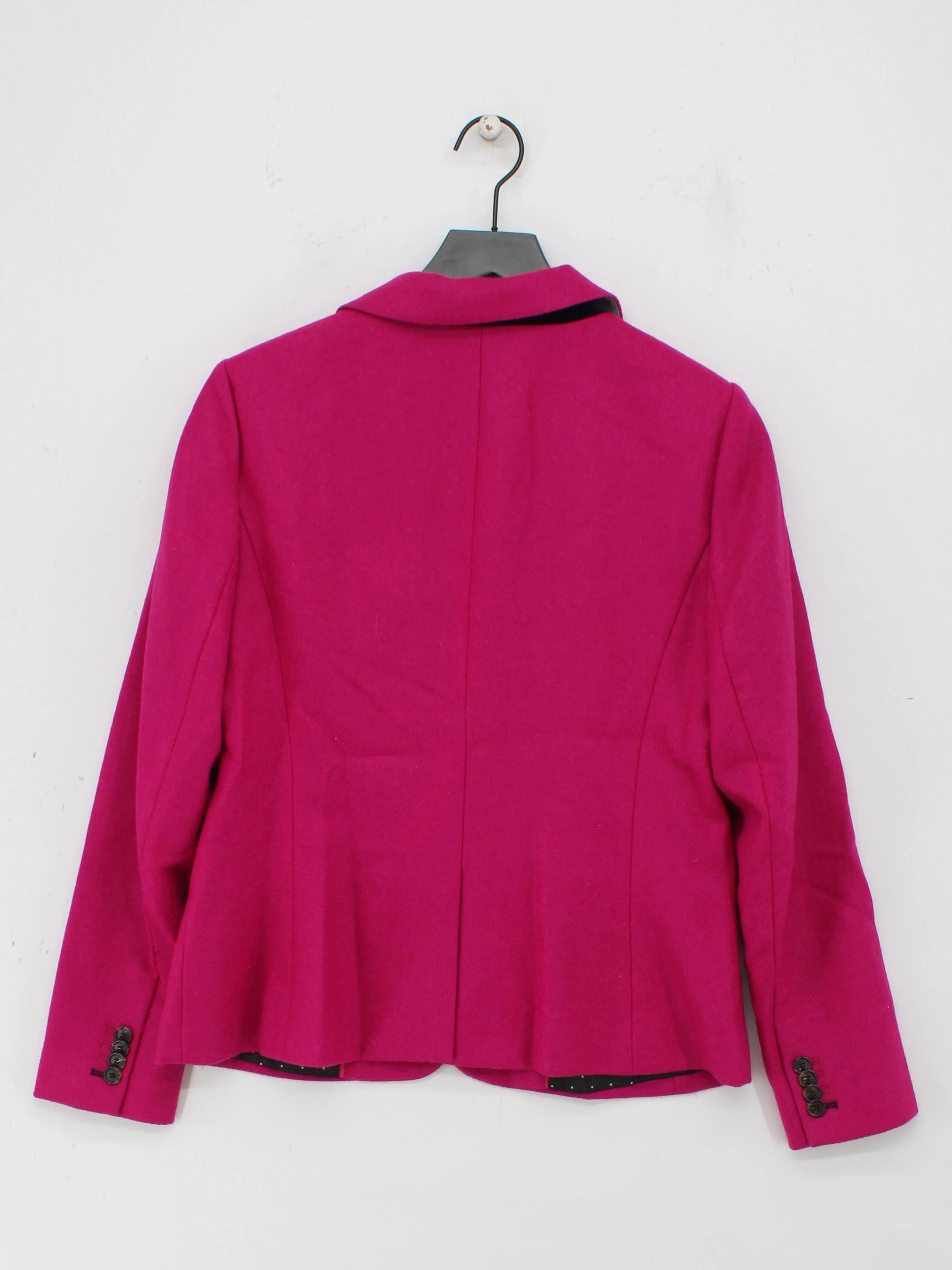 Hobbs Women's Blazer UK 14 Pink Wool with Polyester Overcoat - Image 2