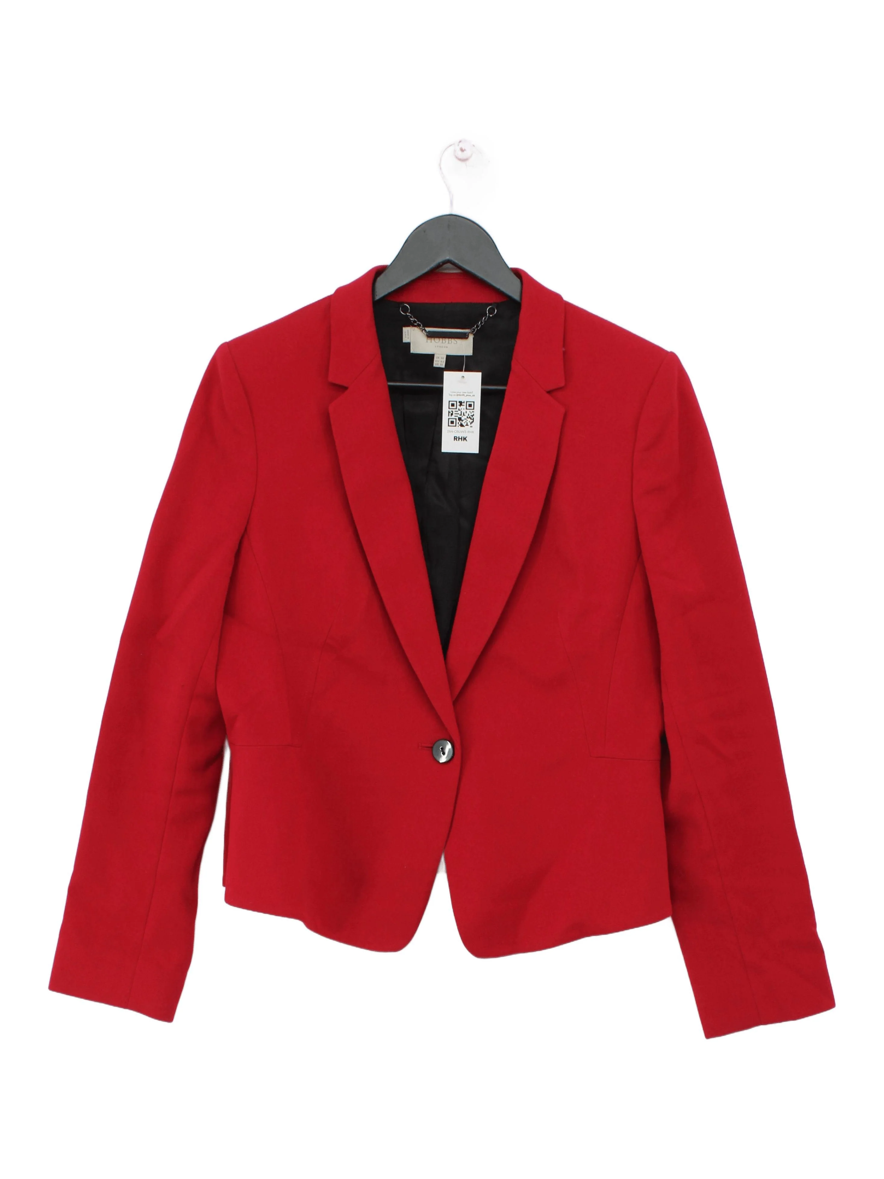 Hobbs Women's Blazer UK 14 Red Polyester with Viscose, Elastane Overcoat