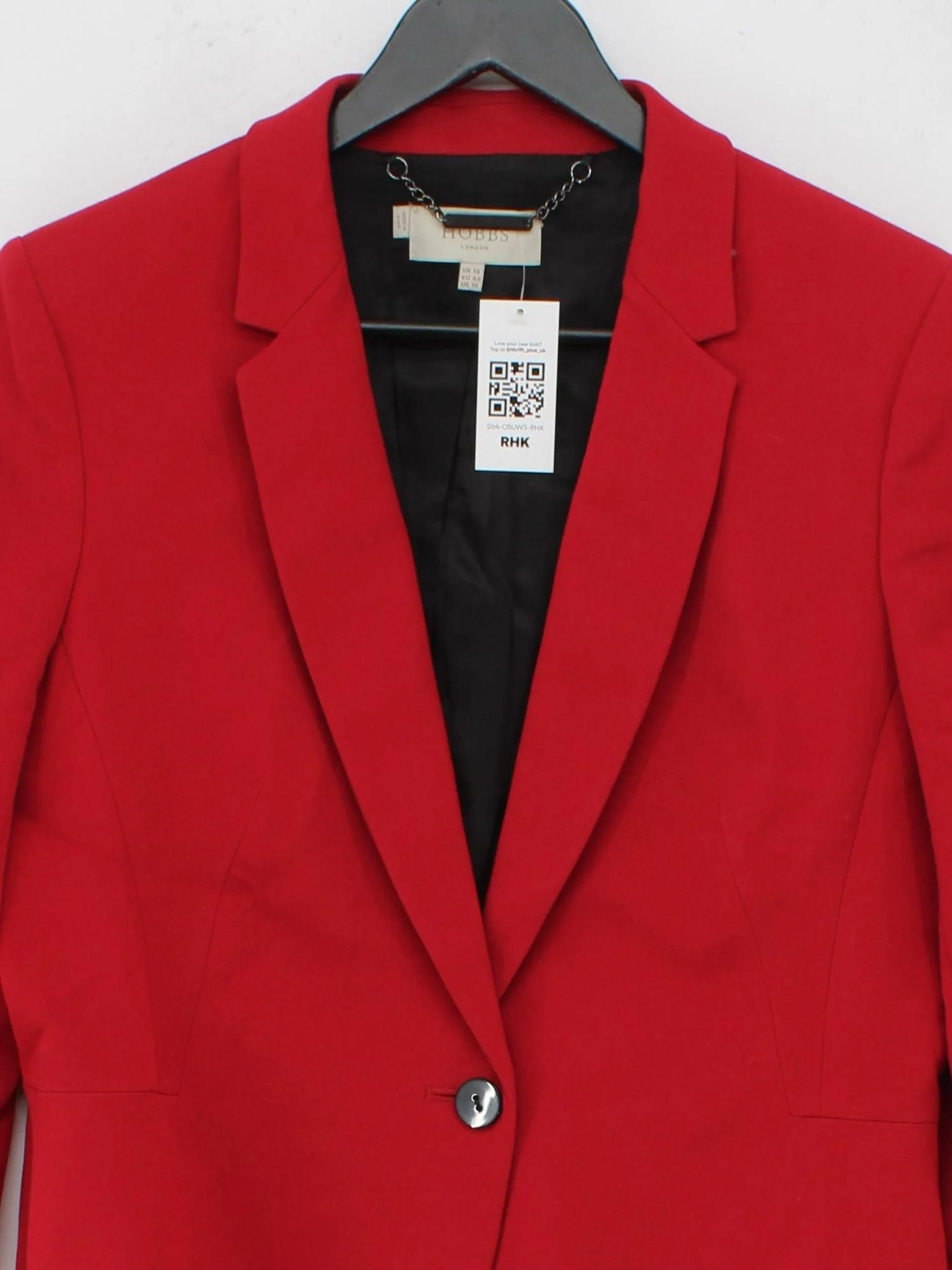 Hobbs Women's Blazer UK 14 Red Polyester with Viscose, Elastane Overcoat - Image 3