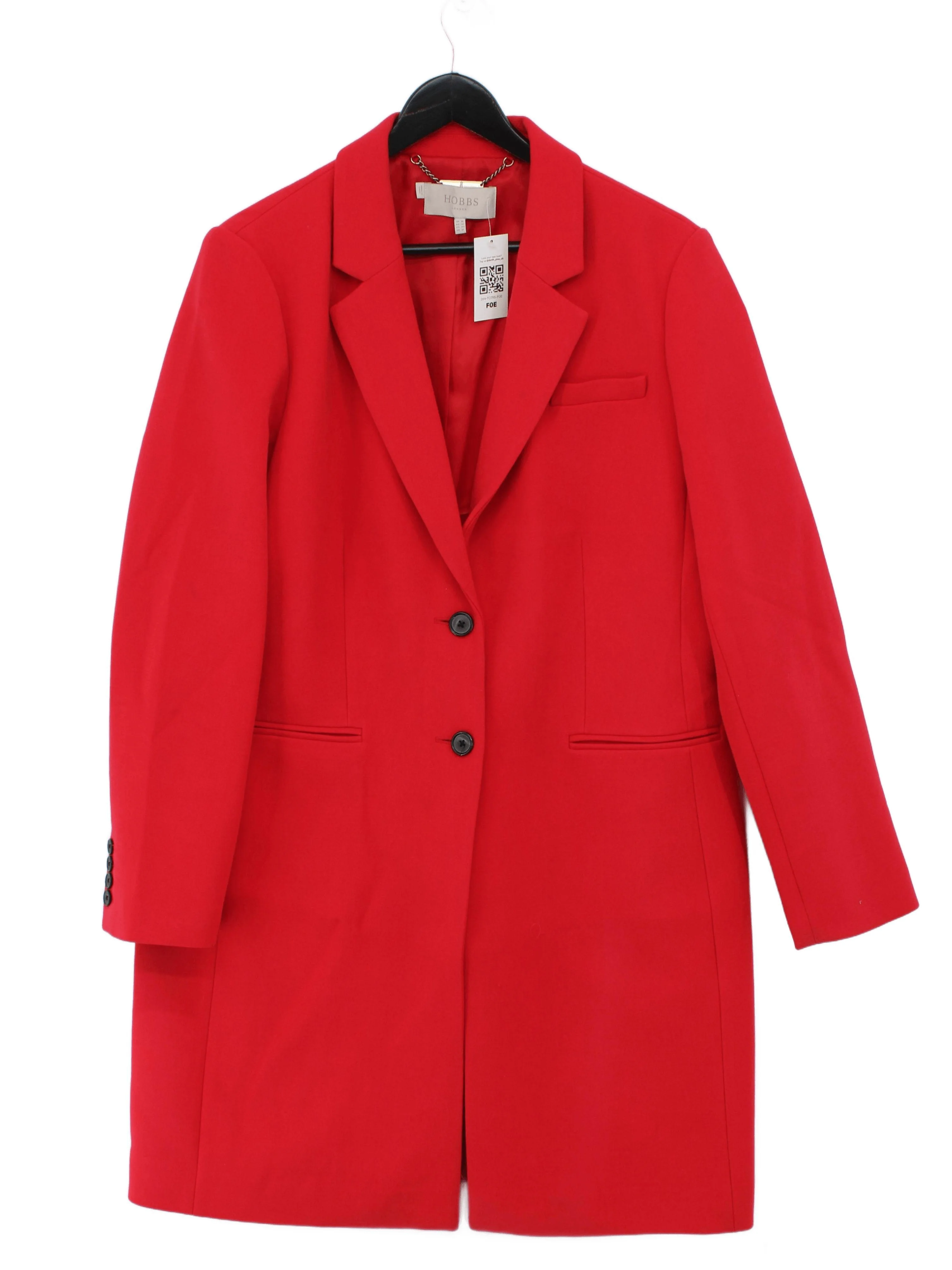 Hobbs Women's Blazer UK 16 Red Viscose with Polyester, Elastane Overcoat