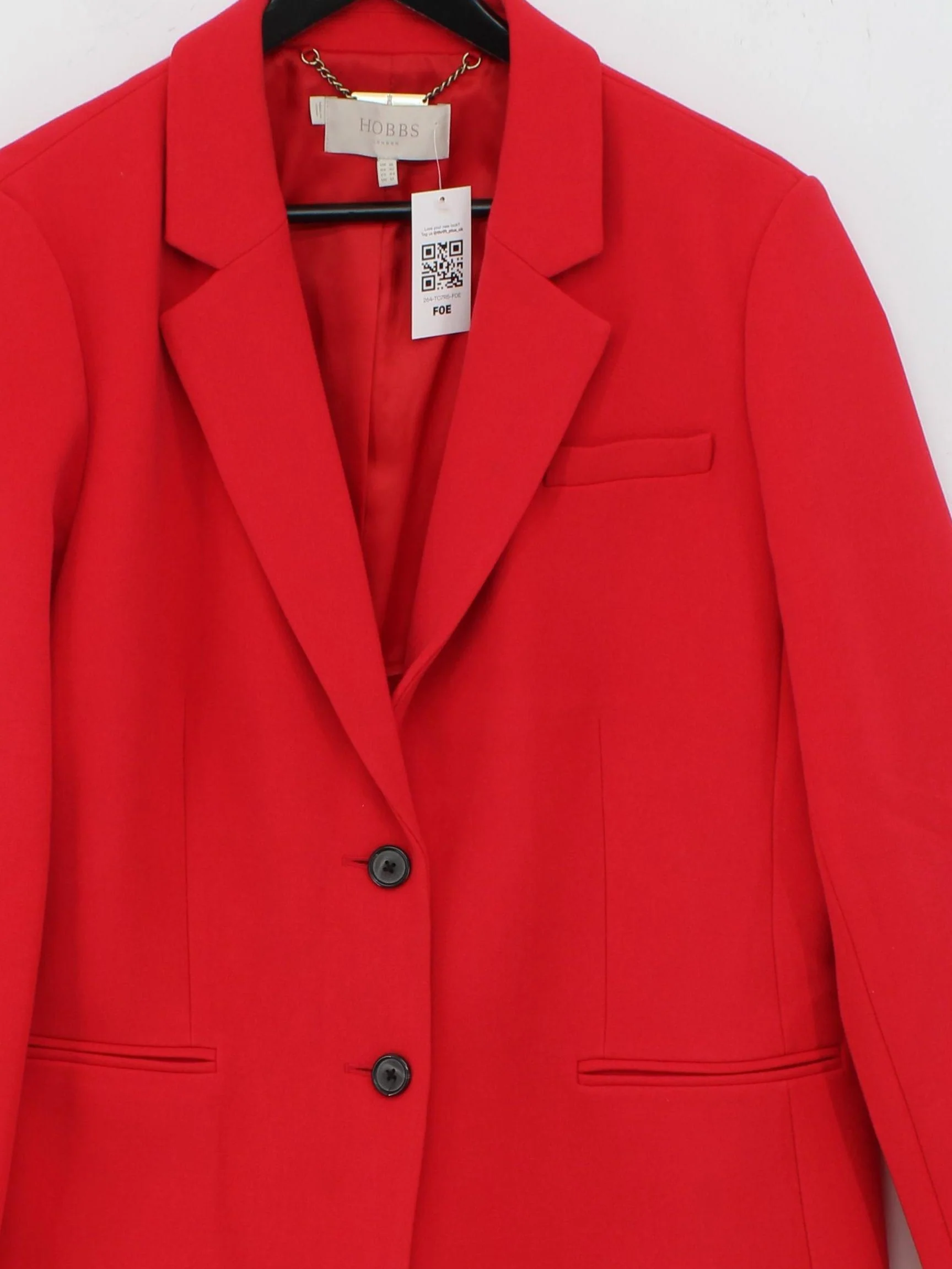 Hobbs Women's Blazer UK 16 Red Viscose with Polyester, Elastane Overcoat - Image 3