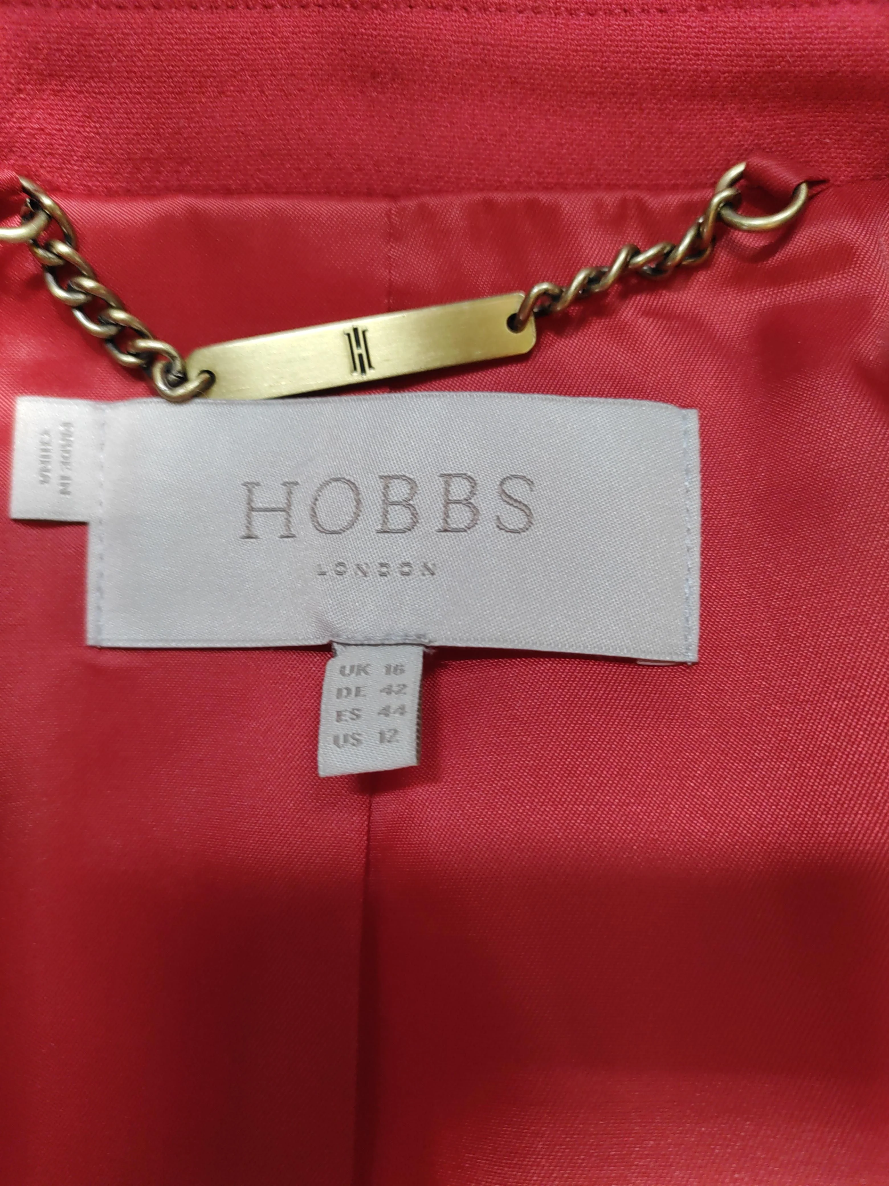 Hobbs Women's Blazer UK 16 Red Viscose with Polyester, Elastane Overcoat - Image 5