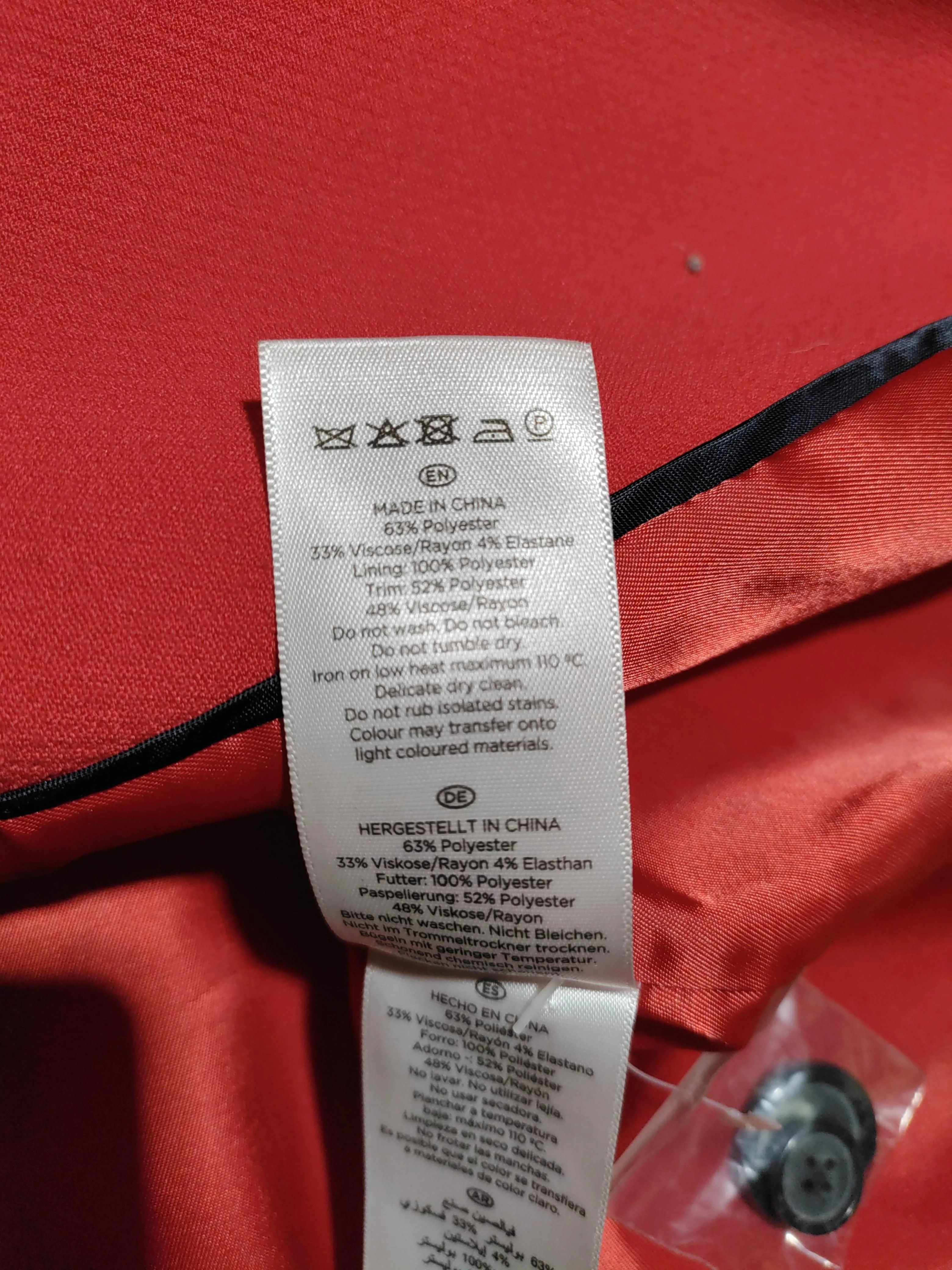 Hobbs Women's Blazer UK 16 Red Viscose with Polyester, Elastane Overcoat - Image 6
