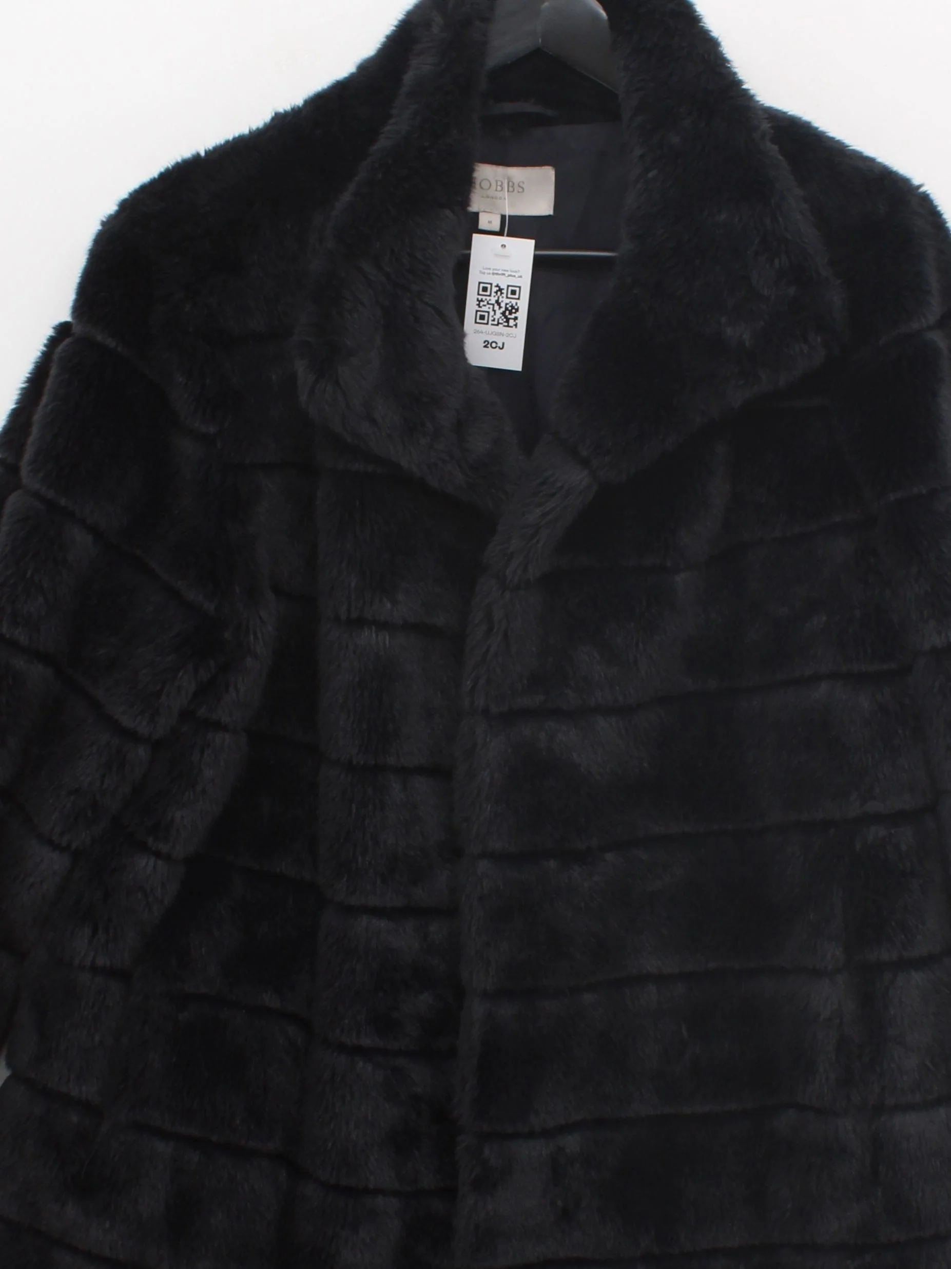 Hobbs Women's Coat M Black Faux Fur with Acrylic, Polyester Puffer Jacket - Image 3