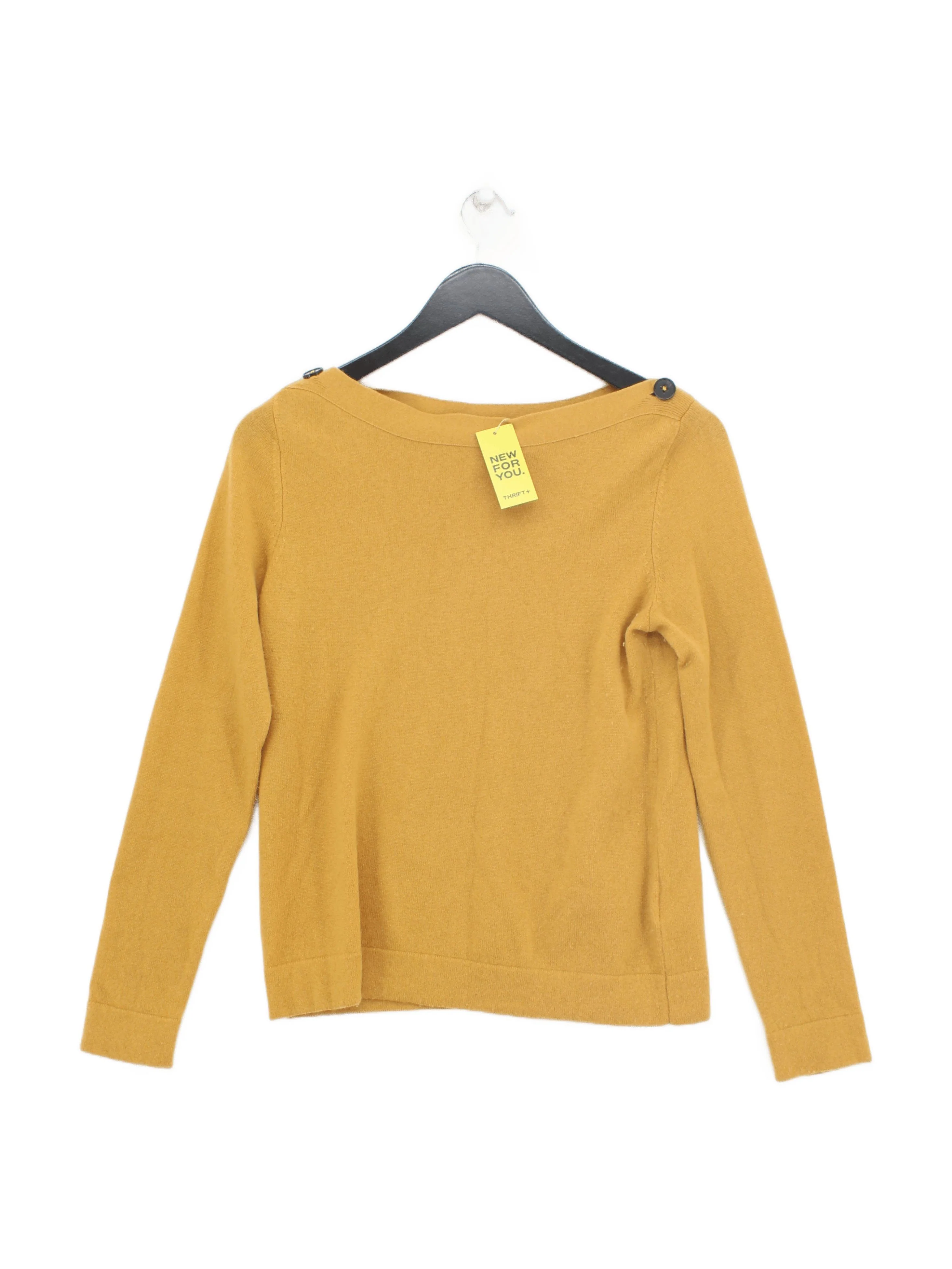 Hobbs Women's Jumper S Yellow 100% Other Crew Neck Pullover