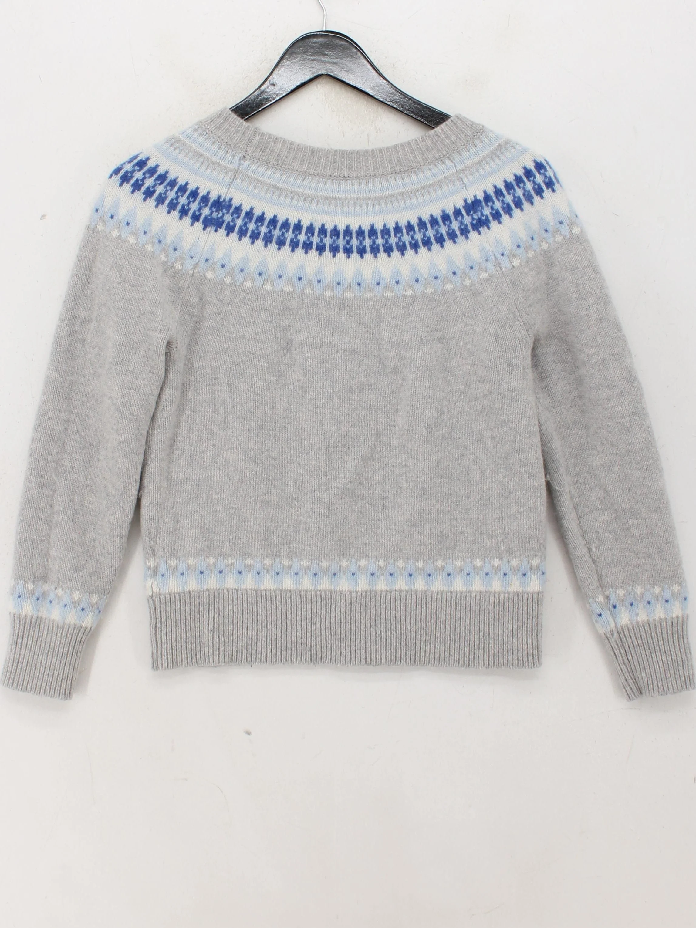 Hobbs Women's Jumper XS Grey Geometric Viscose with Nylon Crew Neck Pullover - Image 2