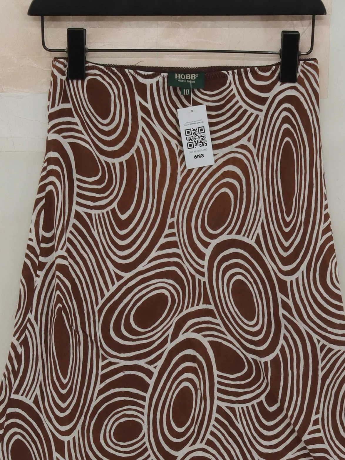 Hobbs Women's Midi Skirt UK 10 Brown 100% Linen Midi A-Line - Image 3