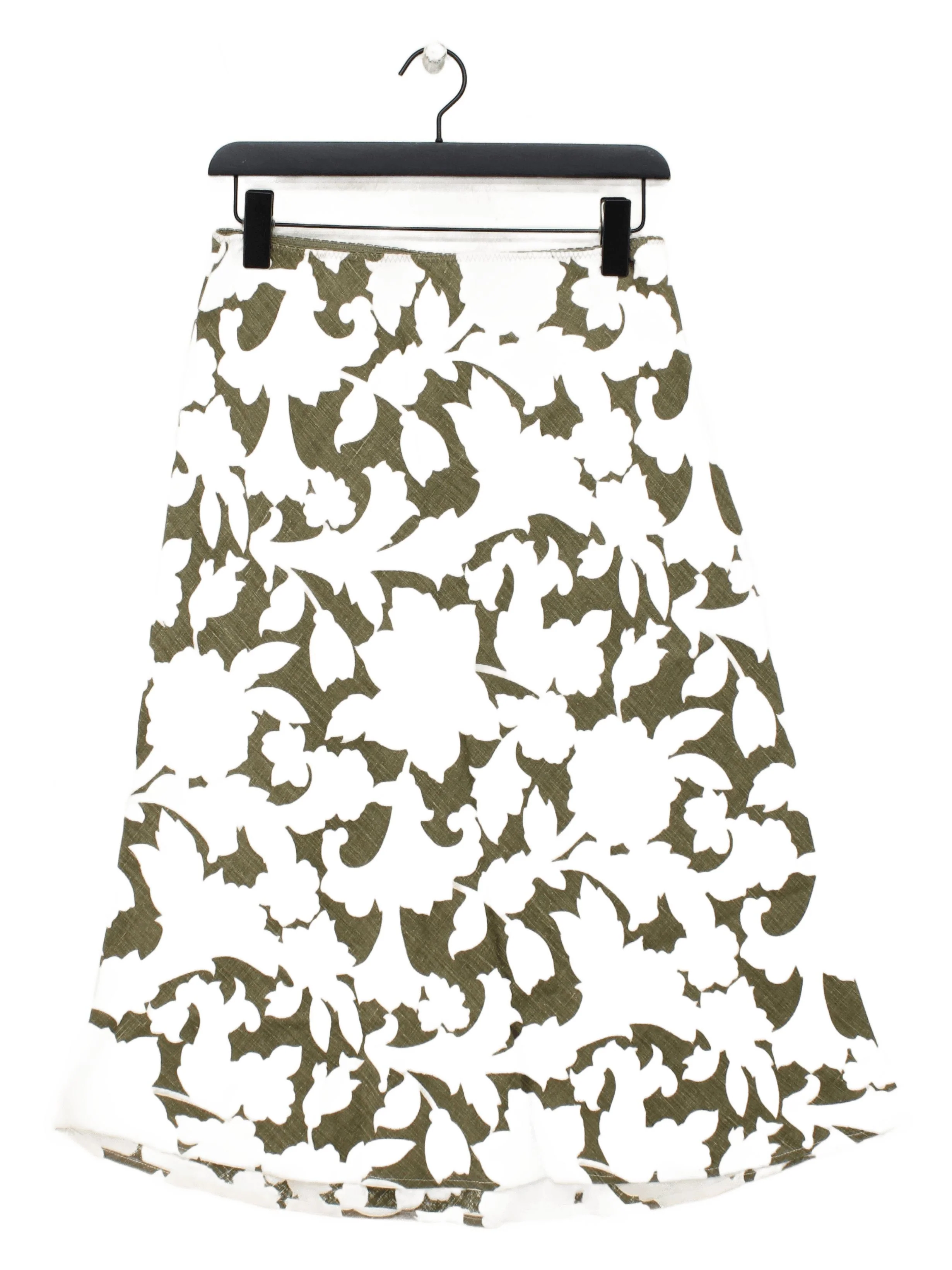Hobbs Women's Midi Skirt UK 12 Multi Floral 100% Linen Midi A-Line