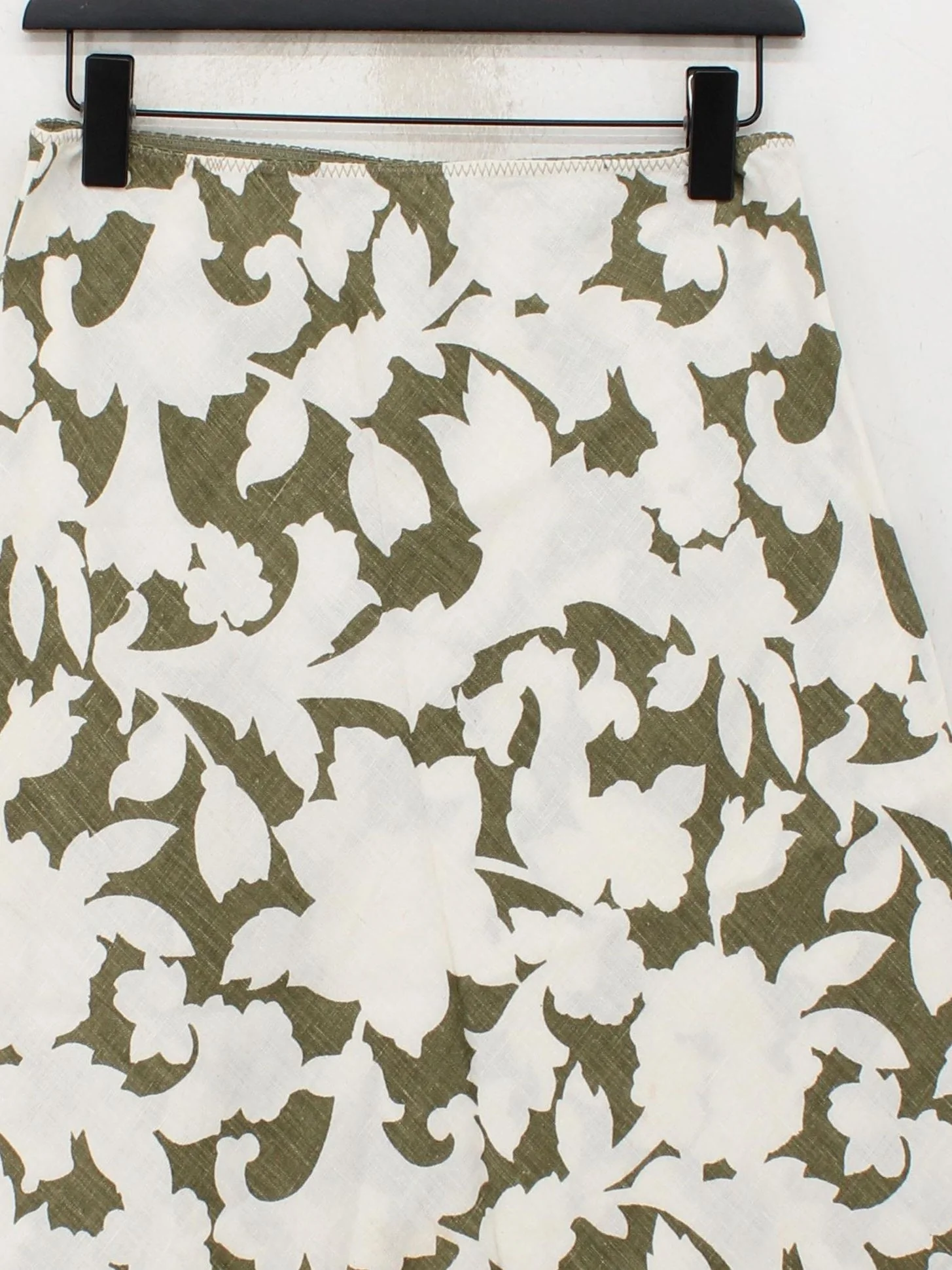 Hobbs Women's Midi Skirt UK 12 Multi Floral 100% Linen Midi A-Line - Image 3