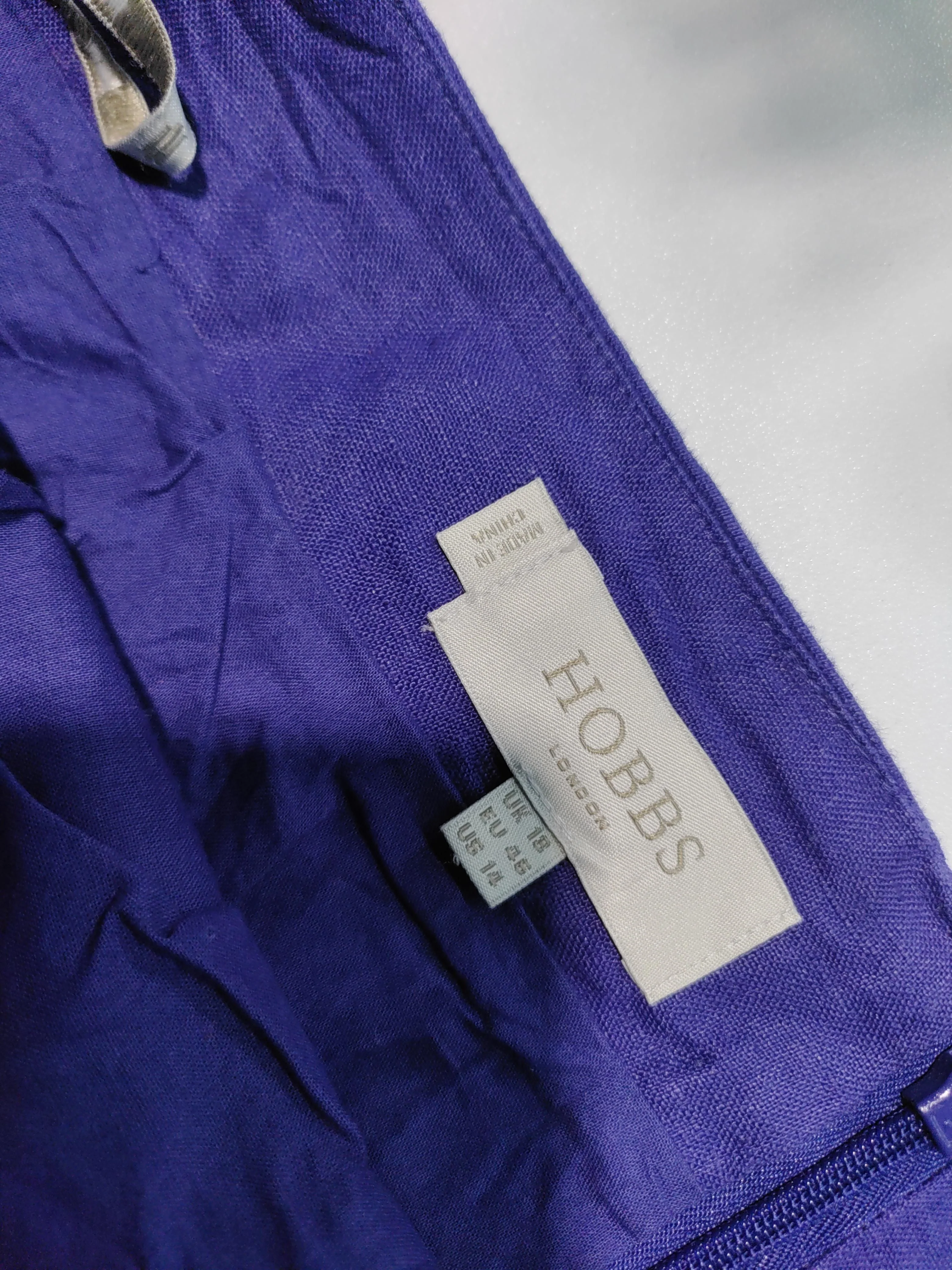 Hobbs Women's Mini Skirt UK 18 Blue Linen with Cotton Short Mini - Image 6