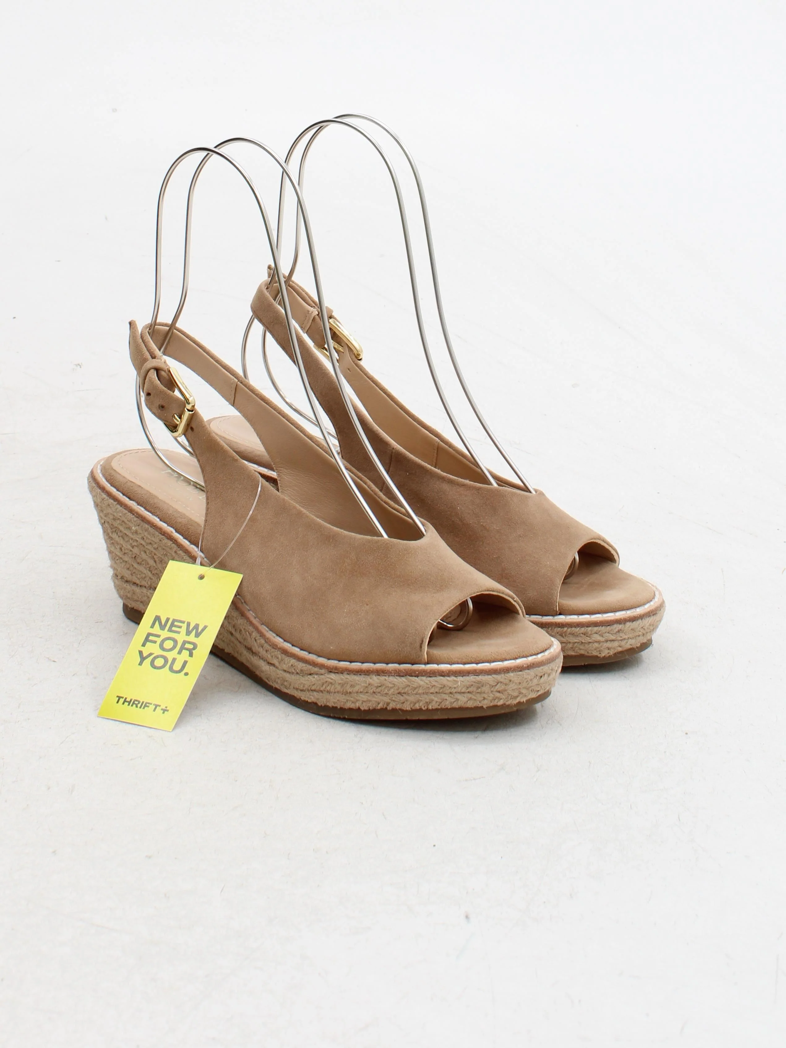 Hobbs Women's Sandals UK 4 Tan 100% Suede Espadrille - Image 4
