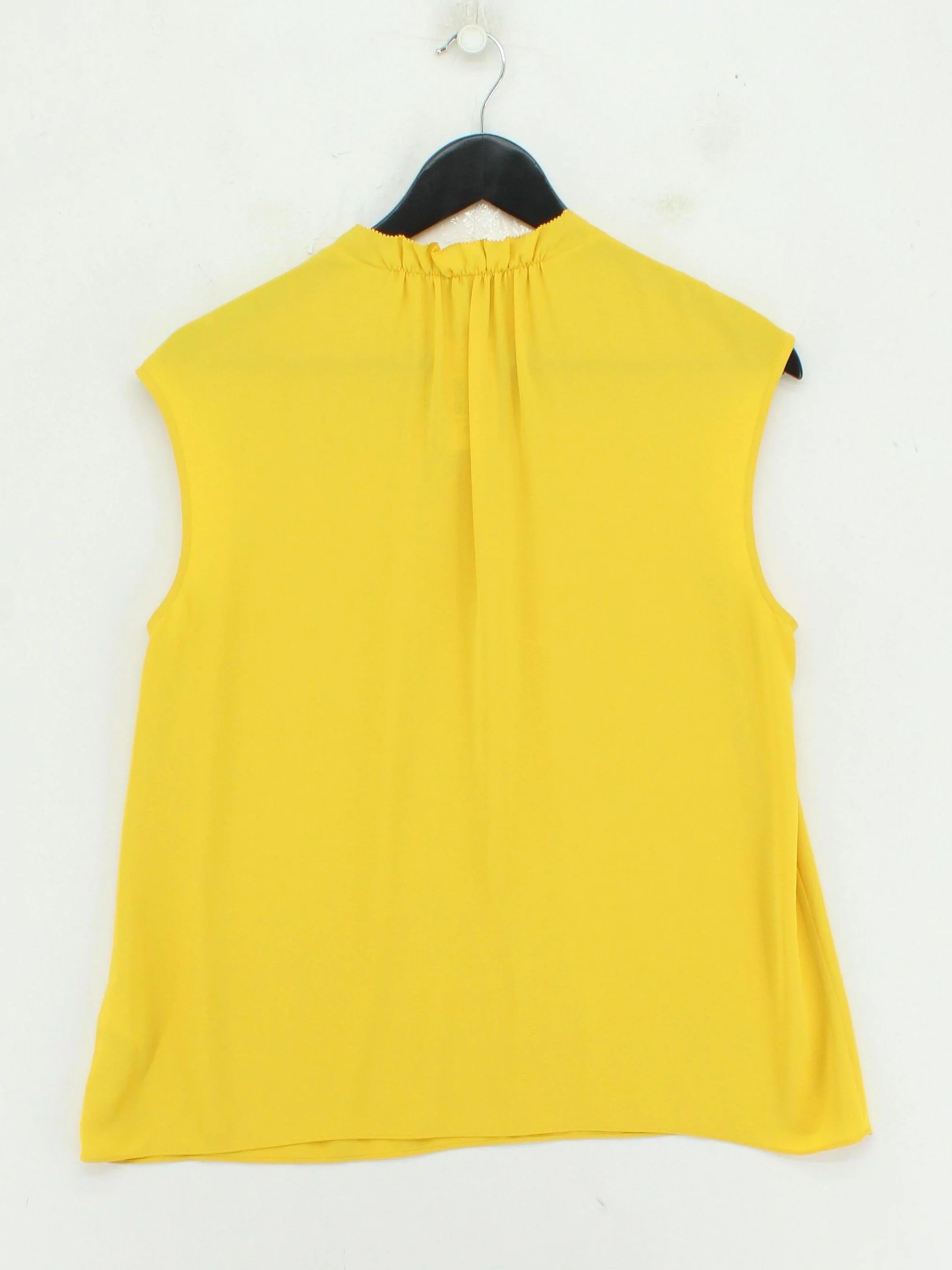 Hobbs Women's Top UK 10 Yellow 100% Polyester Sleeveless High Neck Basic - Image 2