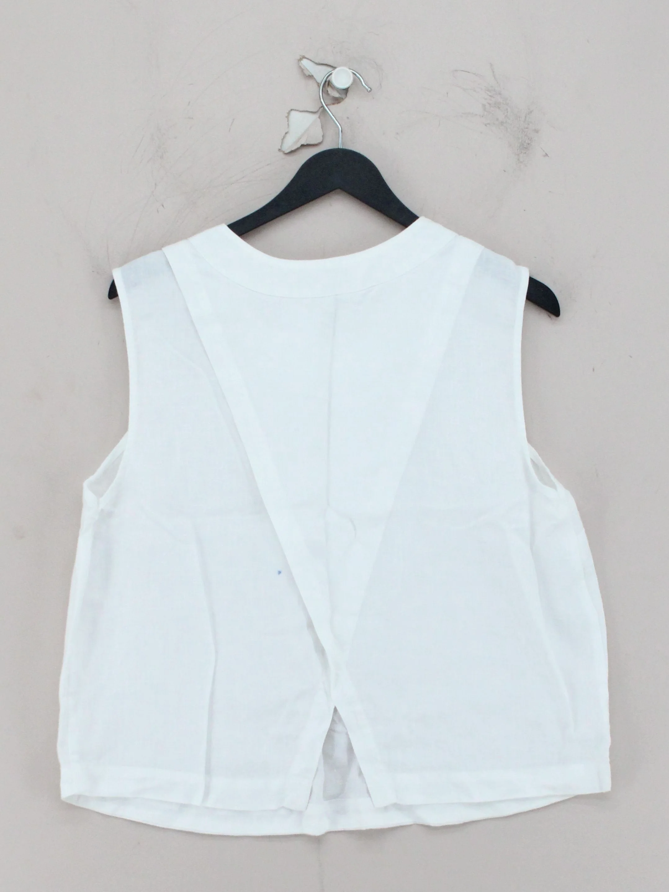 Hobbs Women's Top UK 14 White 100% Other Sleeveless Round Neck Basic - Image 2