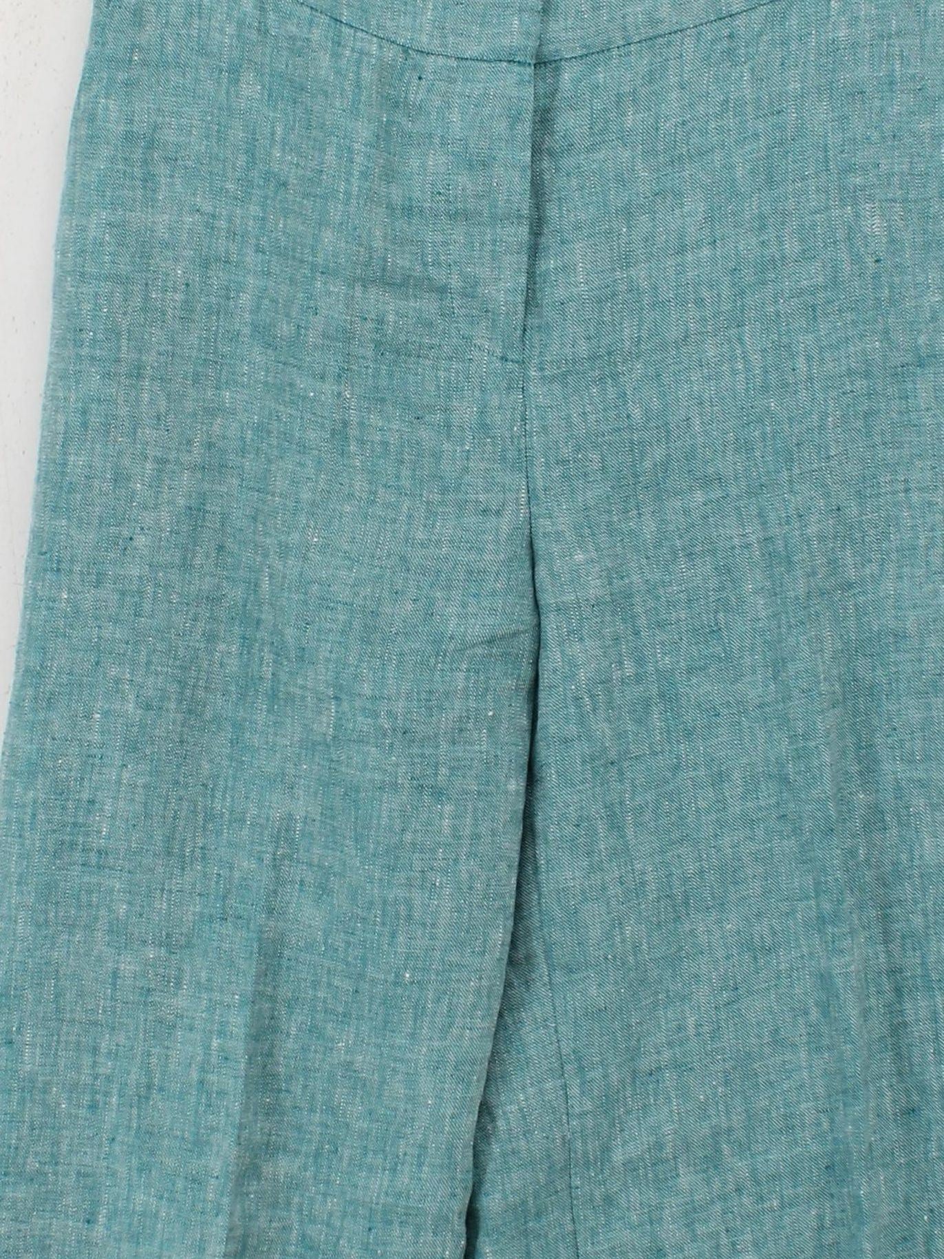 Hobbs Women's Trousers UK 10 Green 100% Linen Wide-Leg Chino - Image 3