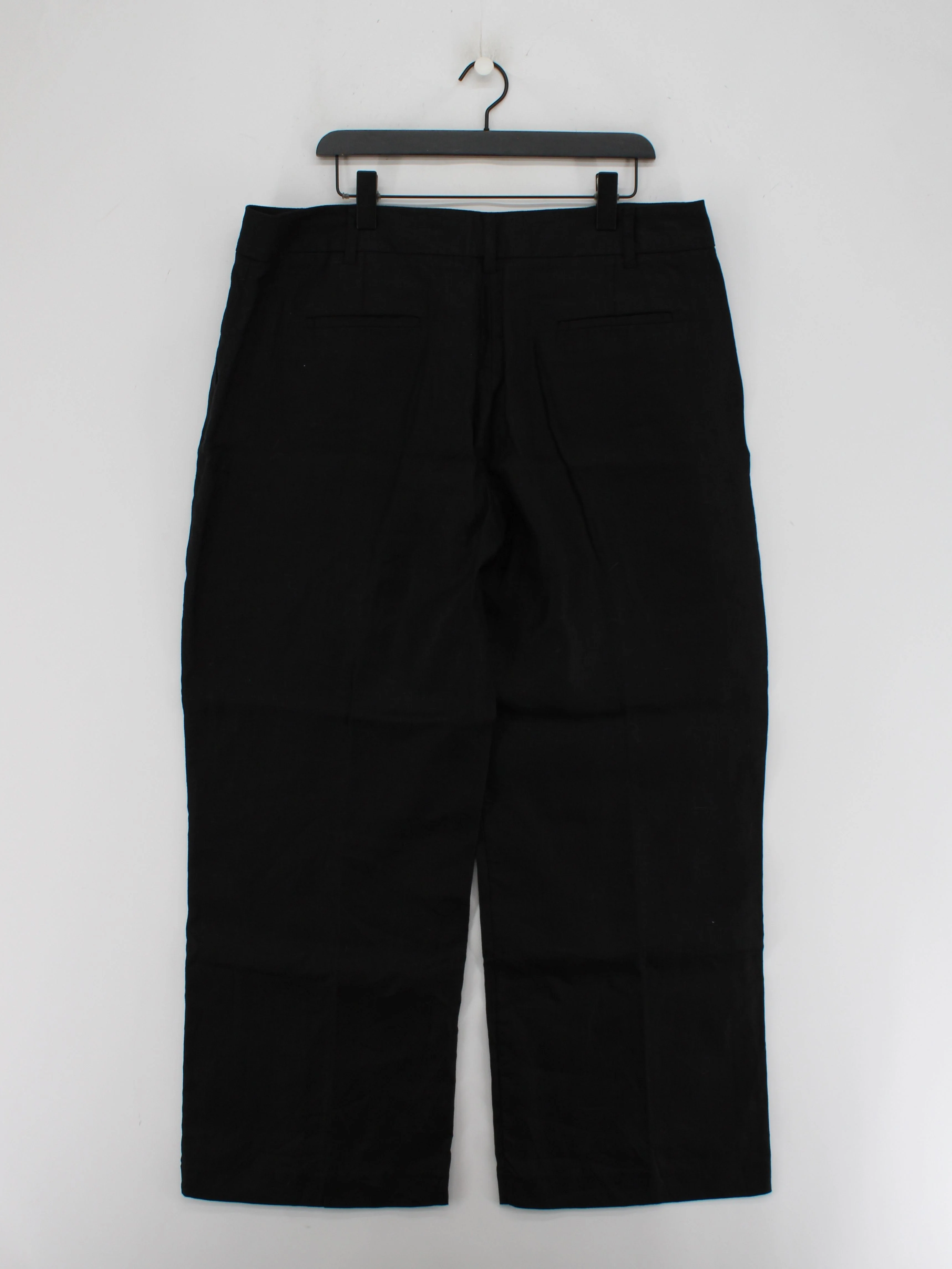 Hobbs Women's Trousers UK 18 Black 100% Linen Straight Chino - Image 2