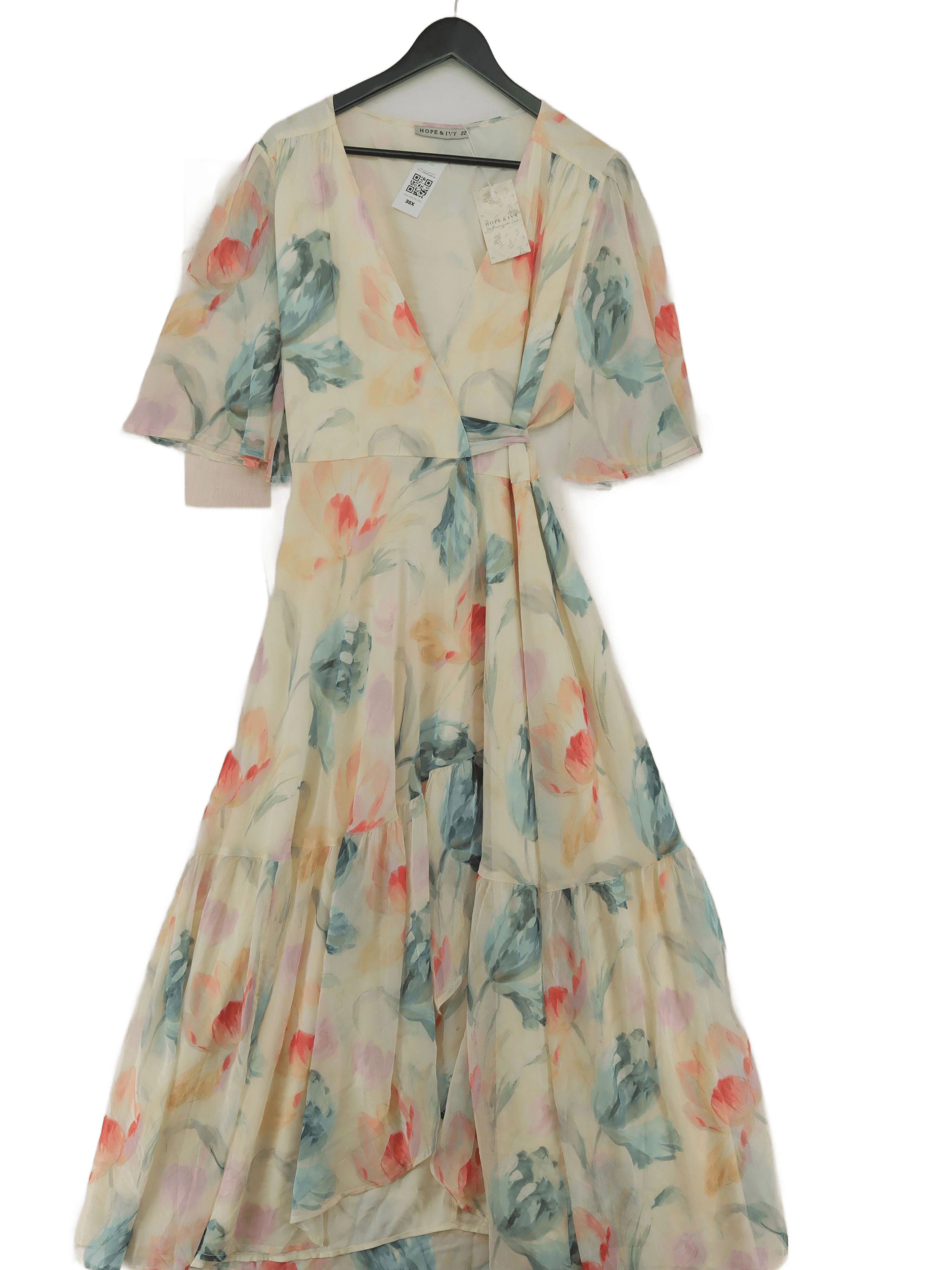 Hope & Ivy Wrap Maxi Dress UK22 in Multi
