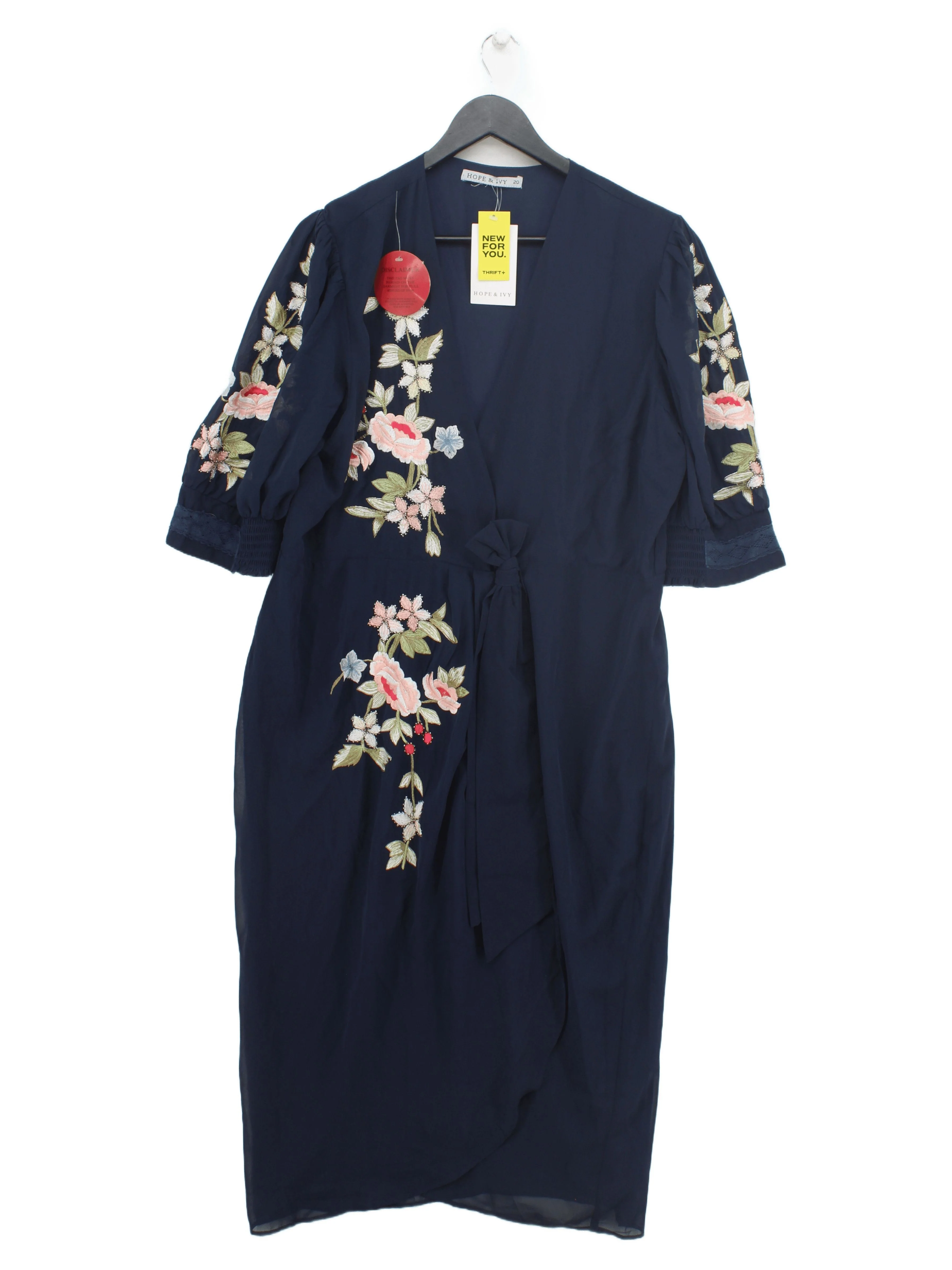 Hope & Ivy Wrap Midi Dress UK20 in Blue