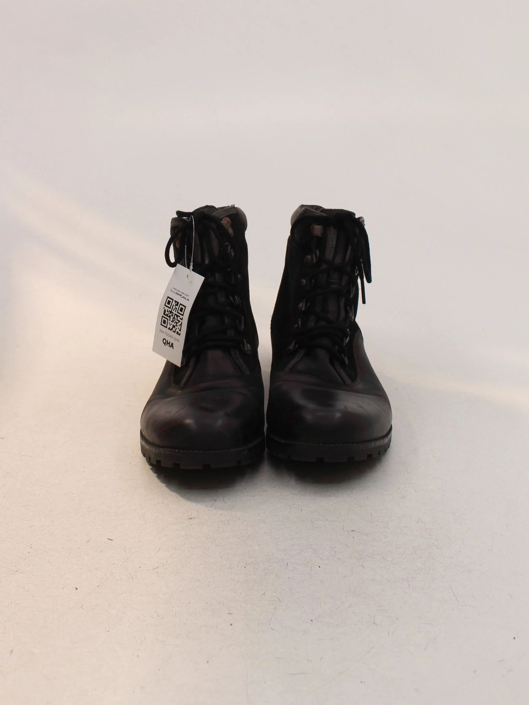 Hotter Men's Boots UK 7.5 Black Leather with Suede Combat - Image 2