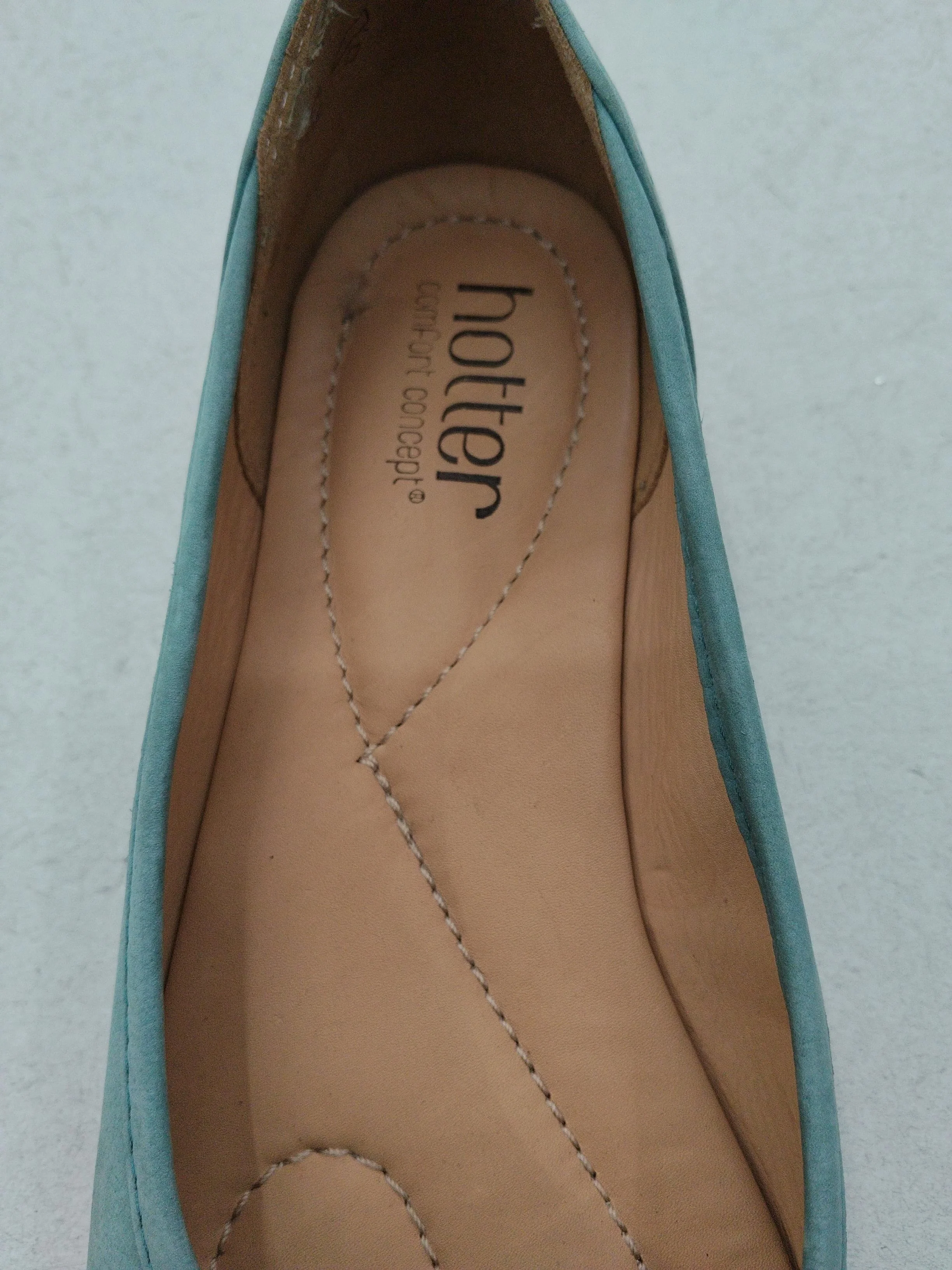 Hotter Women's Flat Shoes UK 6 Blue 100% Suede Ballet - Image 6
