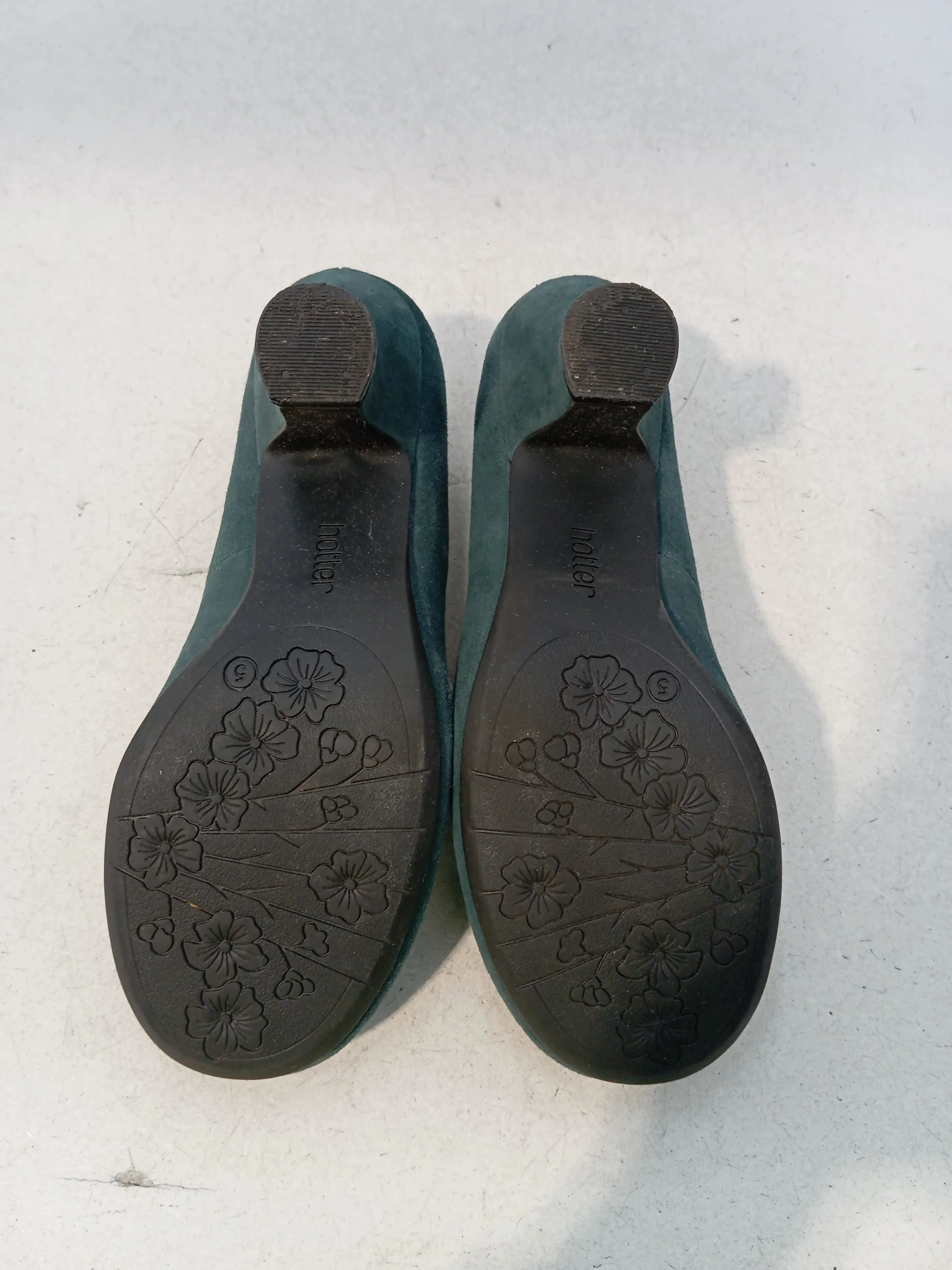 Hotter Women's Heels UK 5 Green 100% Suede Court - Image 7