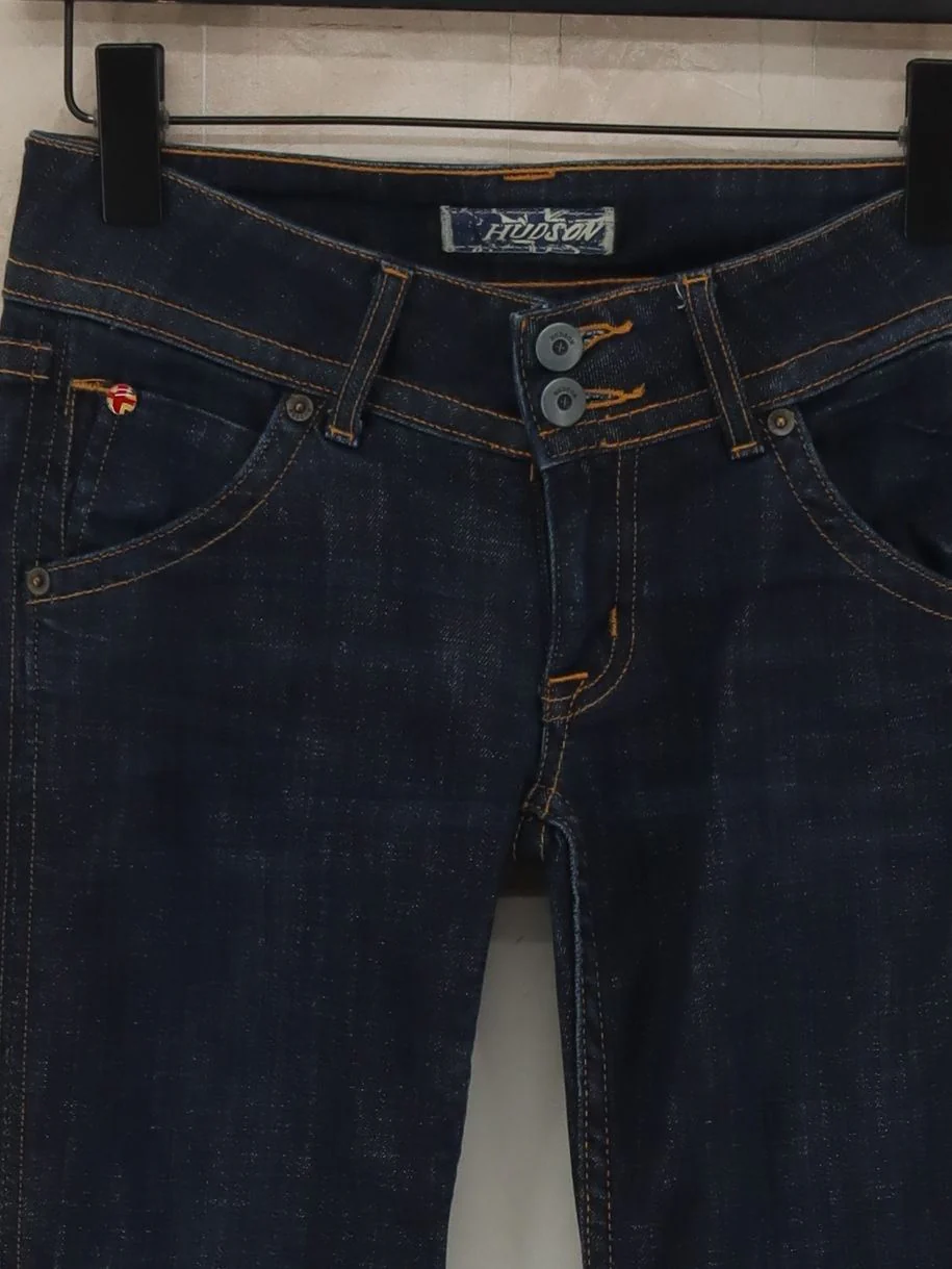 Hudson Women's Jeans W 26 in Blue Cotton with Elastane Flared - Image 3