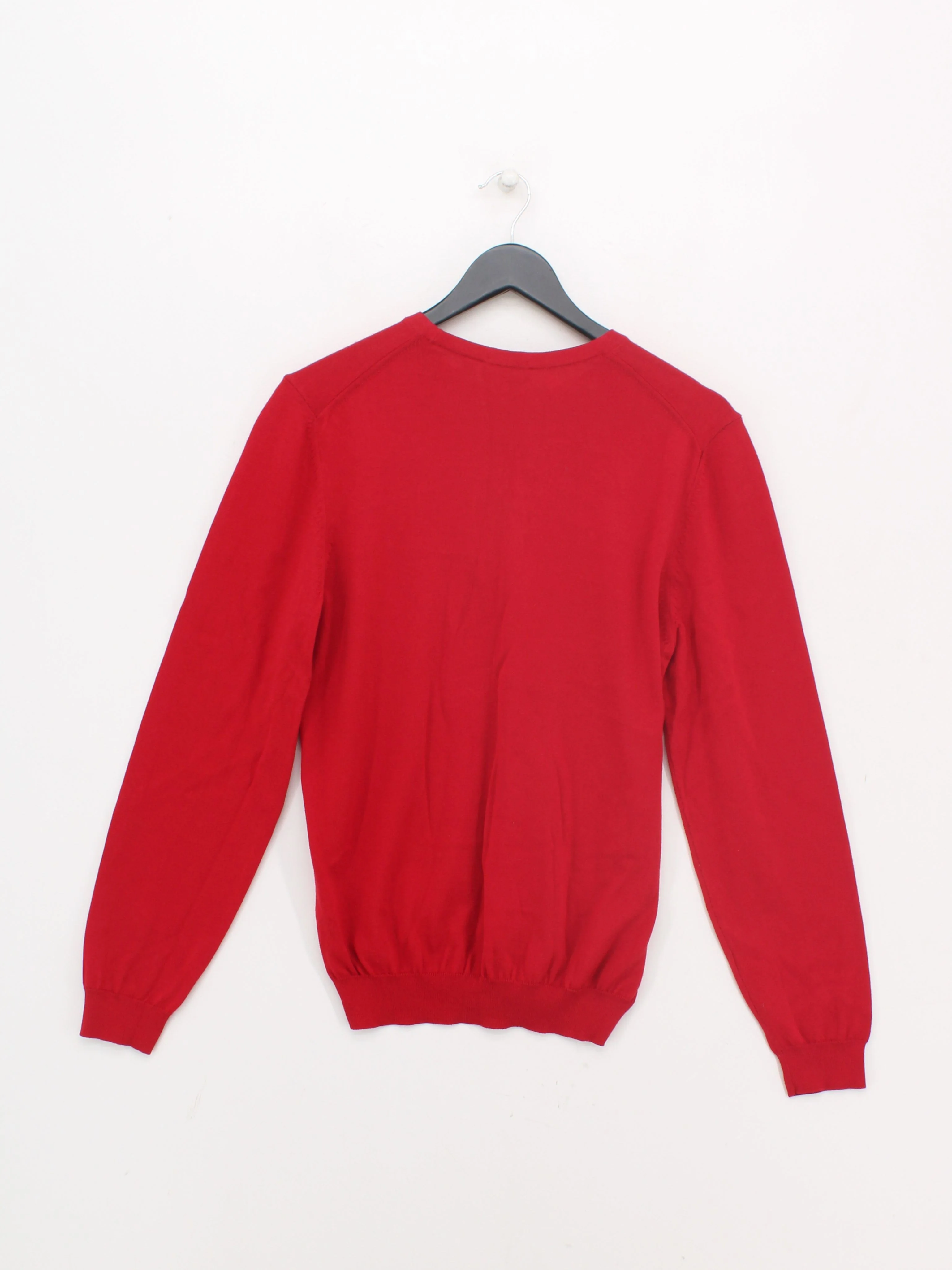 Hugo Boss Men's Jumper S Red 100% Cotton Round Neck Pullover - Image 2