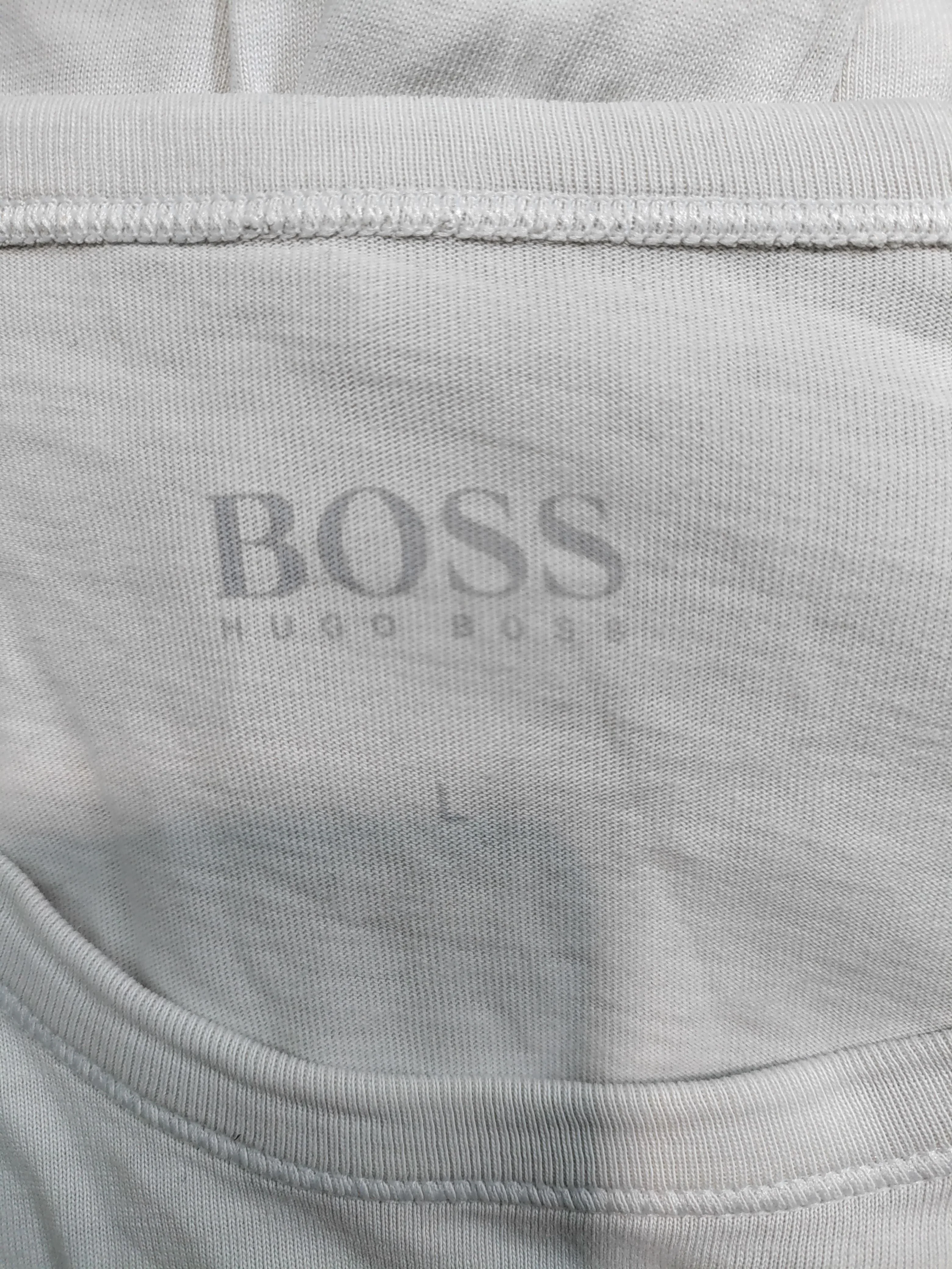 Hugo Boss Men's T-Shirt L Grey 100% Cotton Basic - Image 5