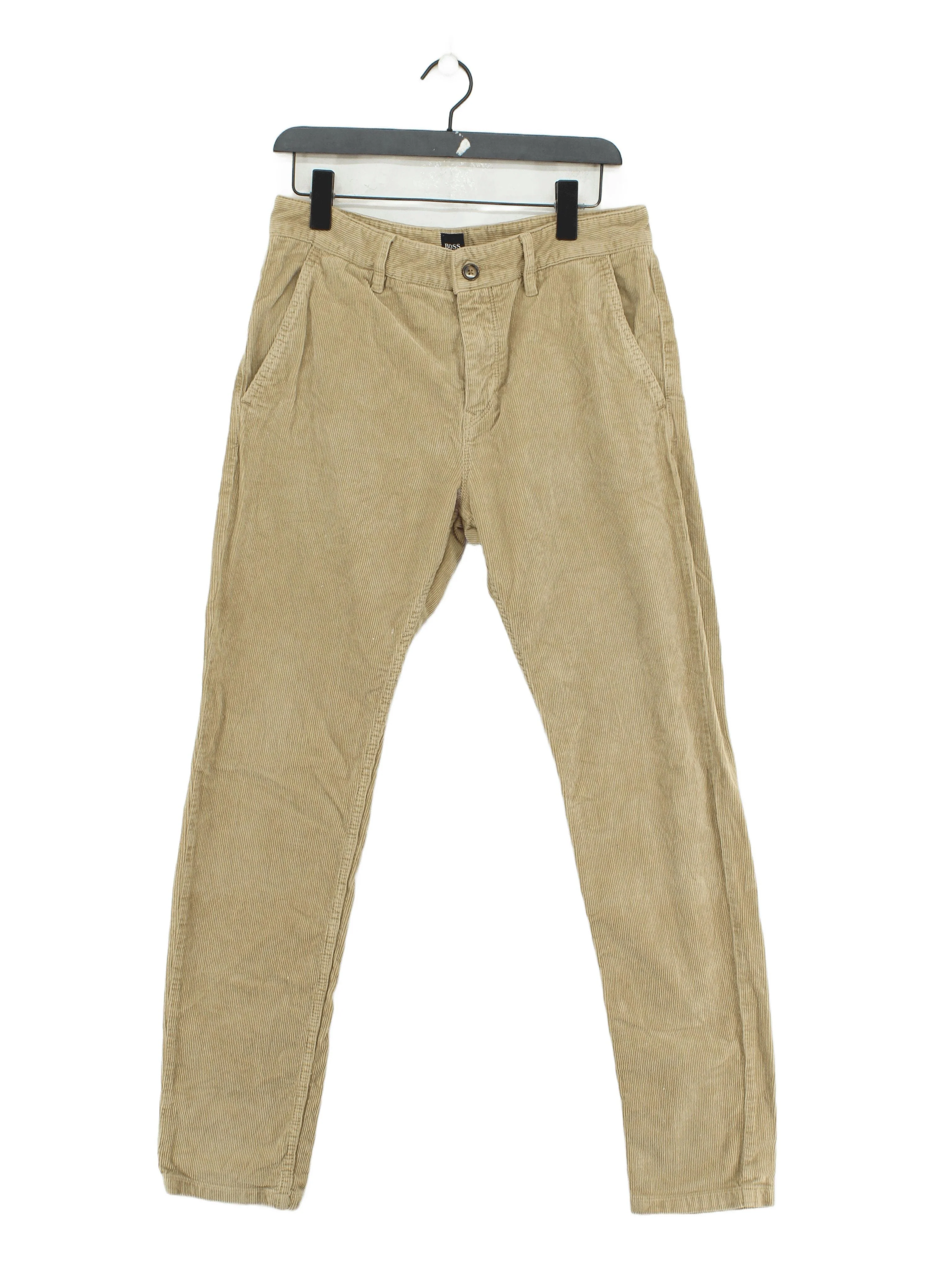 Hugo Boss Men's Trousers W 33 in Tan Cotton with Elastane Tapered Chino