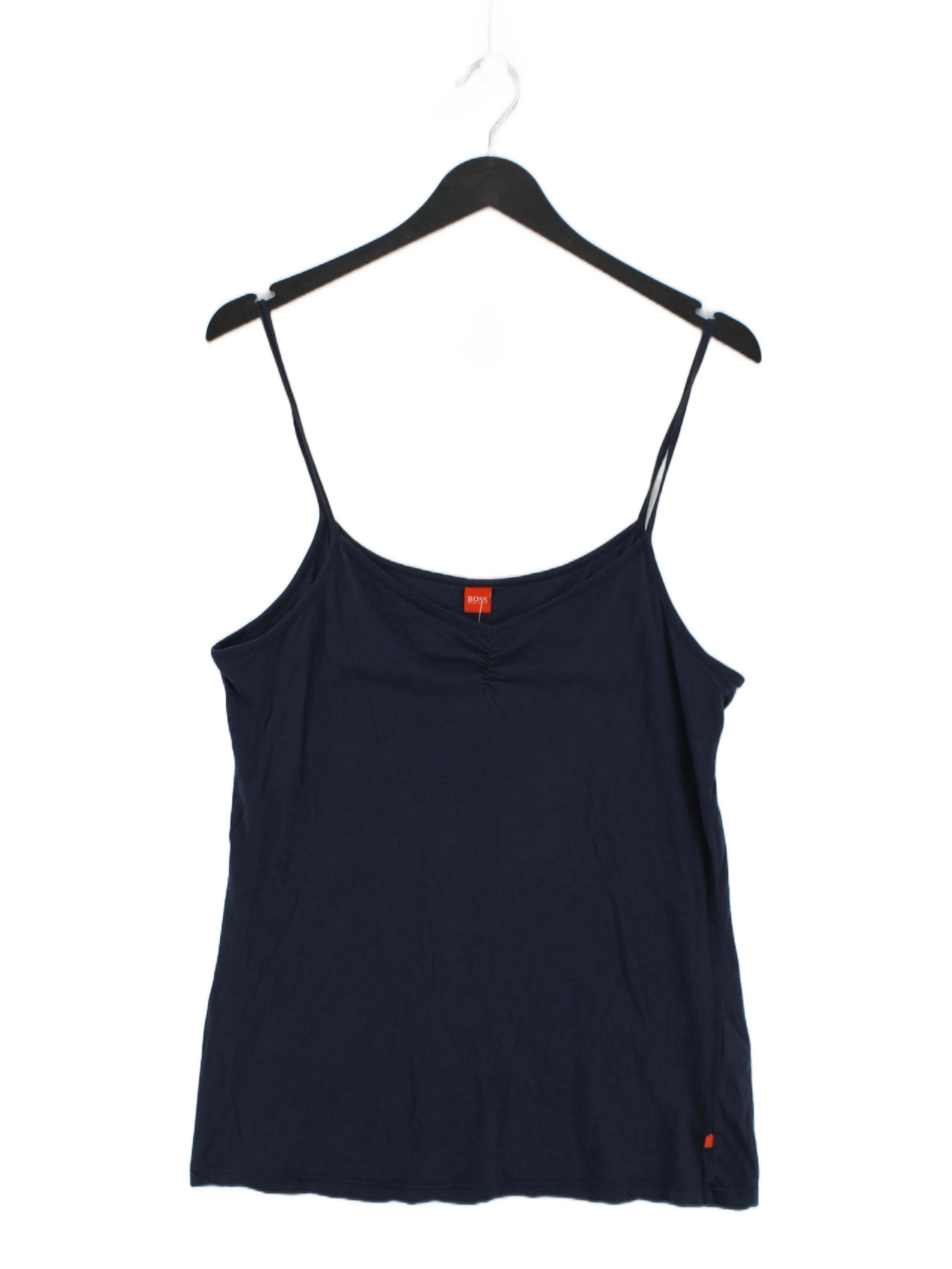 Hugo Boss Women's T-Shirt L Blue Cotton with Elastane Camisole