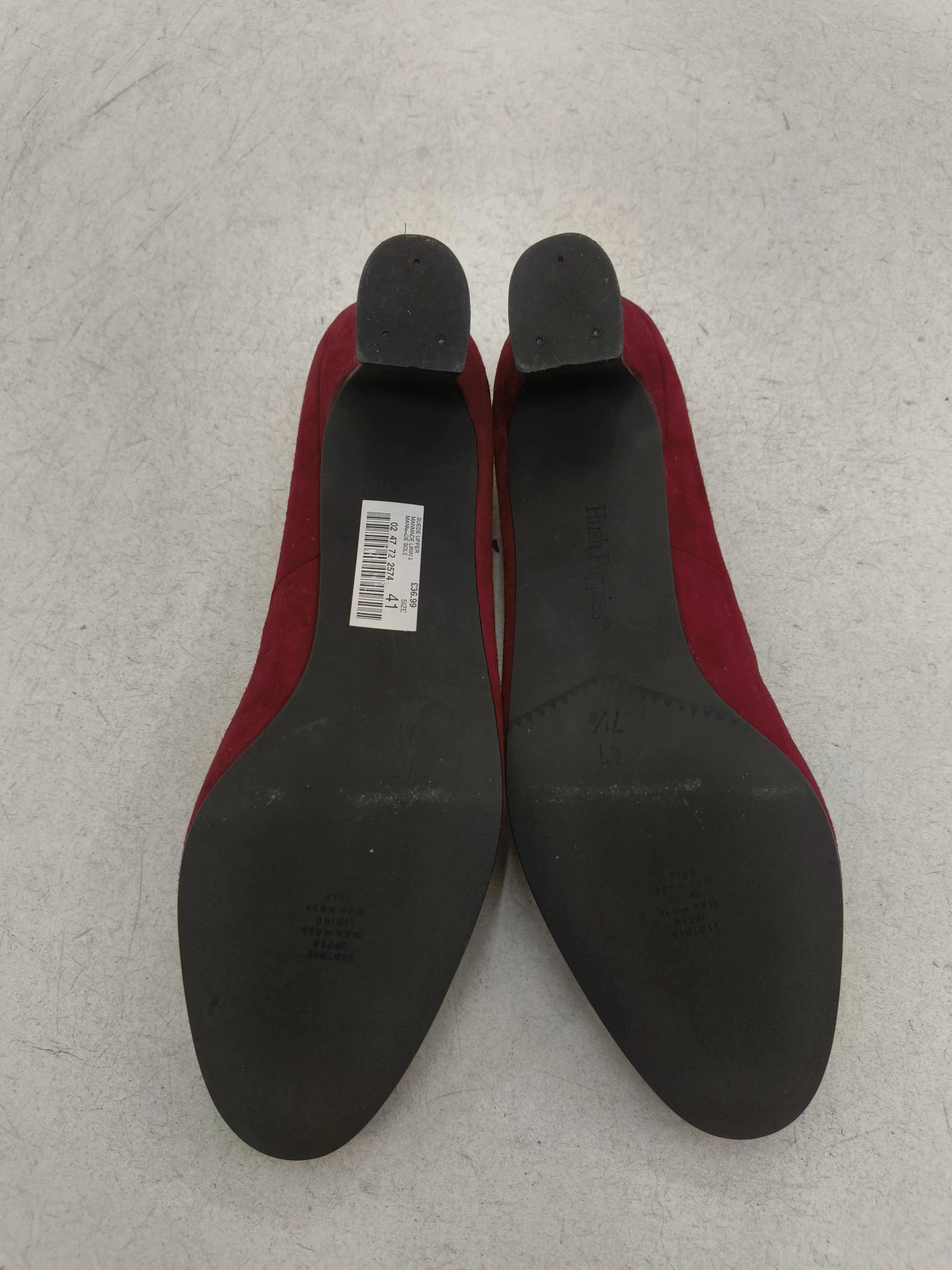 Hush Puppies Women's Heels UK 7.5 Red Suede with Other Court - Image 7