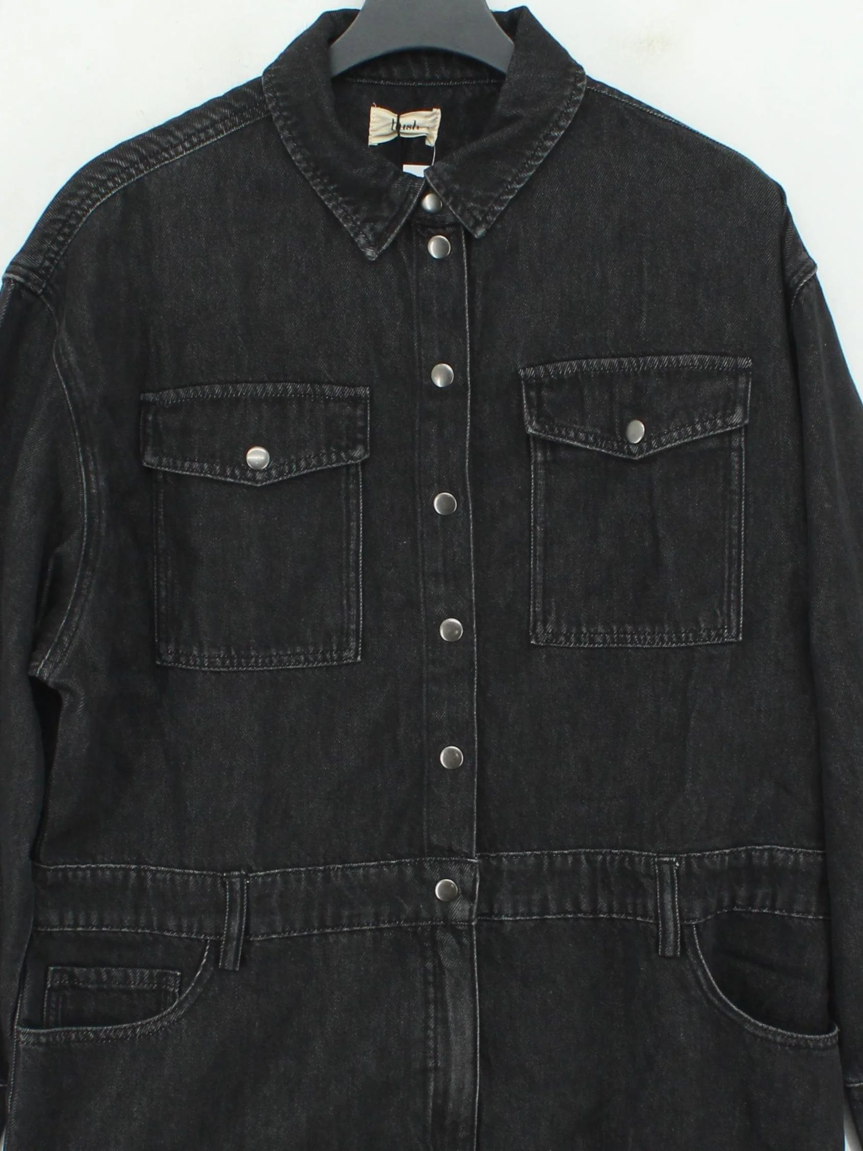 Hush Shirt Mini Dress UK16 in Black - Image 3