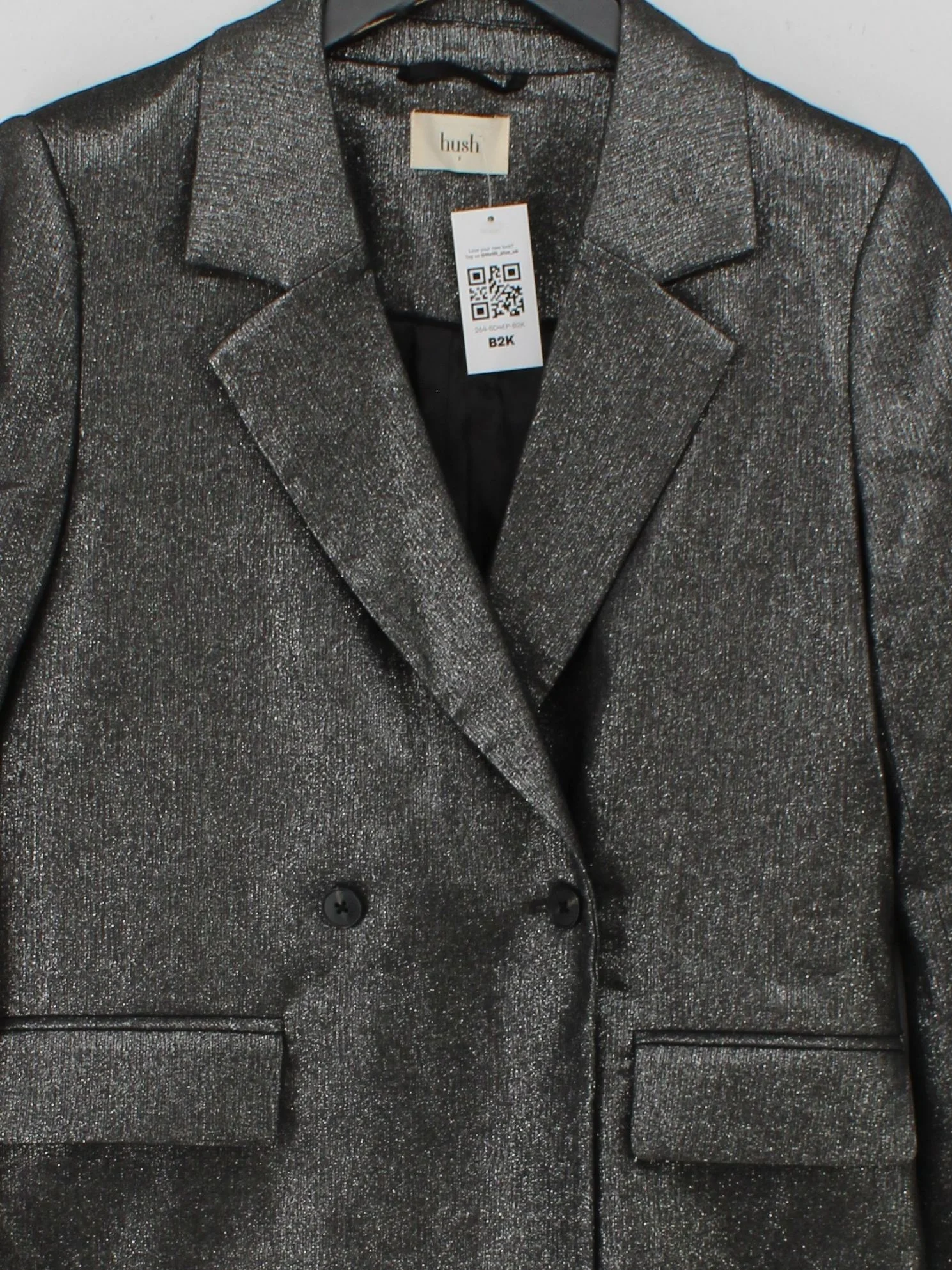 Hush Women's Blazer S Grey Polyester - Image 3