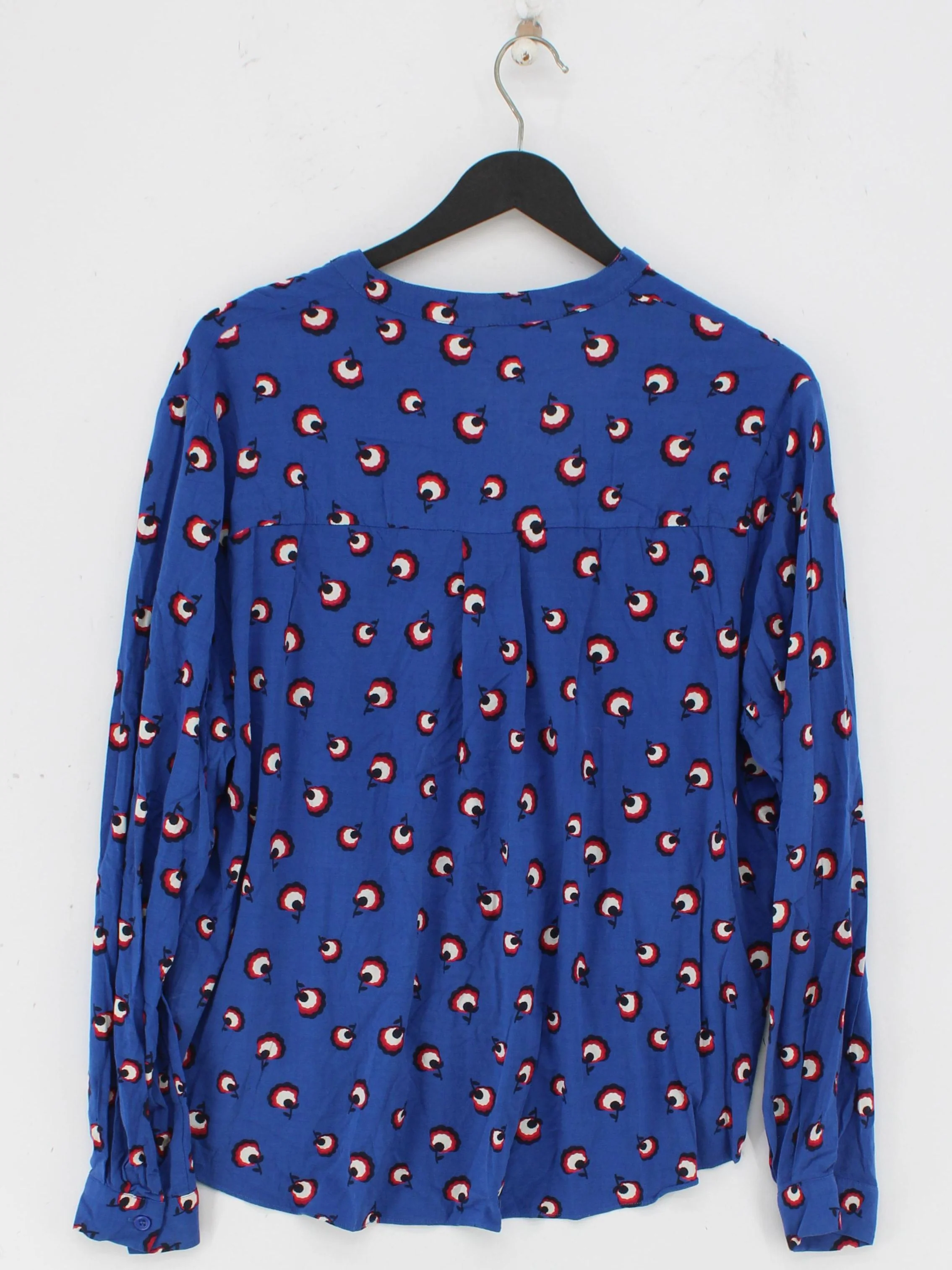 Hush Women's Blouse UK 12 Blue Viscose with Elastane Long Sleeve V-Neck Basic - Image 2
