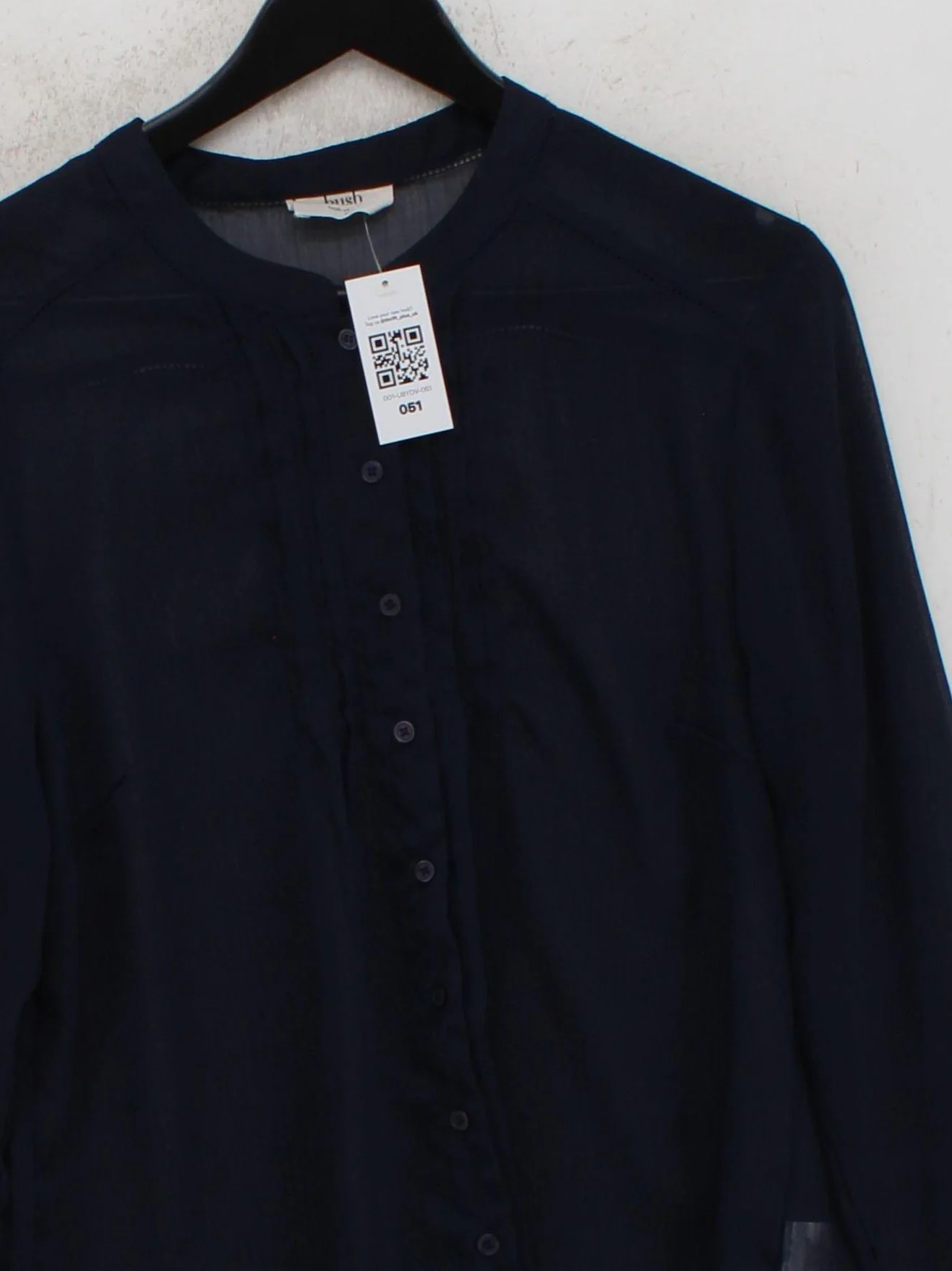 Hush Women's Blouse UK 16 Blue 100% Polyester Long Sleeve Collared Basic - Image 3