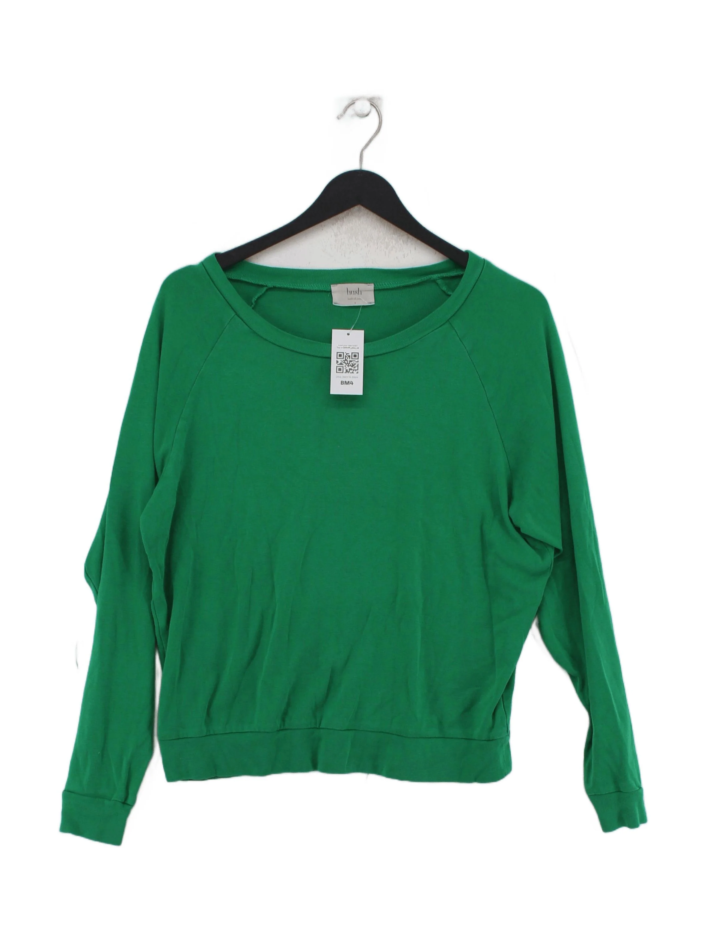 Hush Women's Hoodie S Green 100% Cotton Pullover