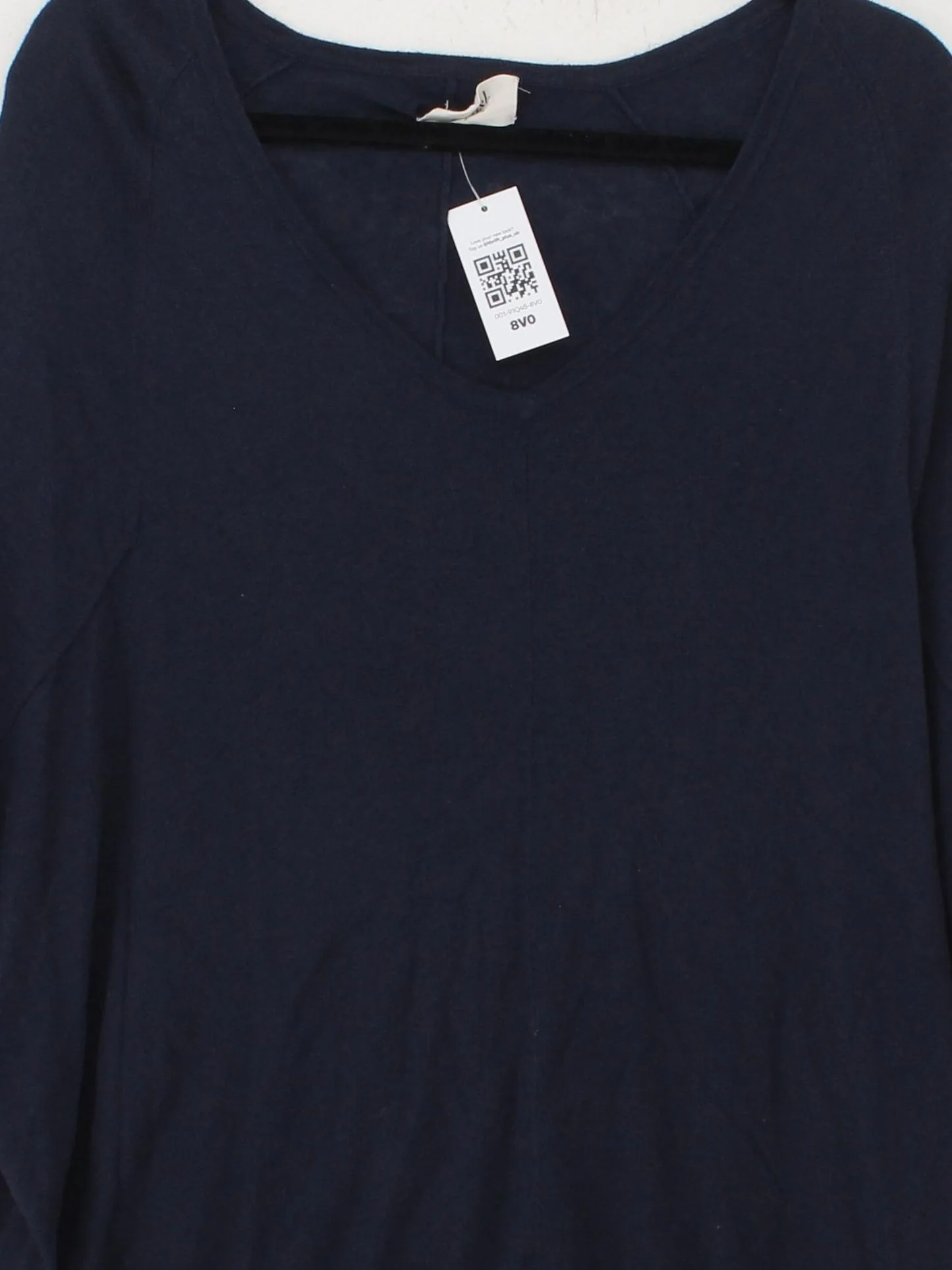 Hush Women's Jumper S Blue Viscose with Cotton V-Neck Pullover - Image 3