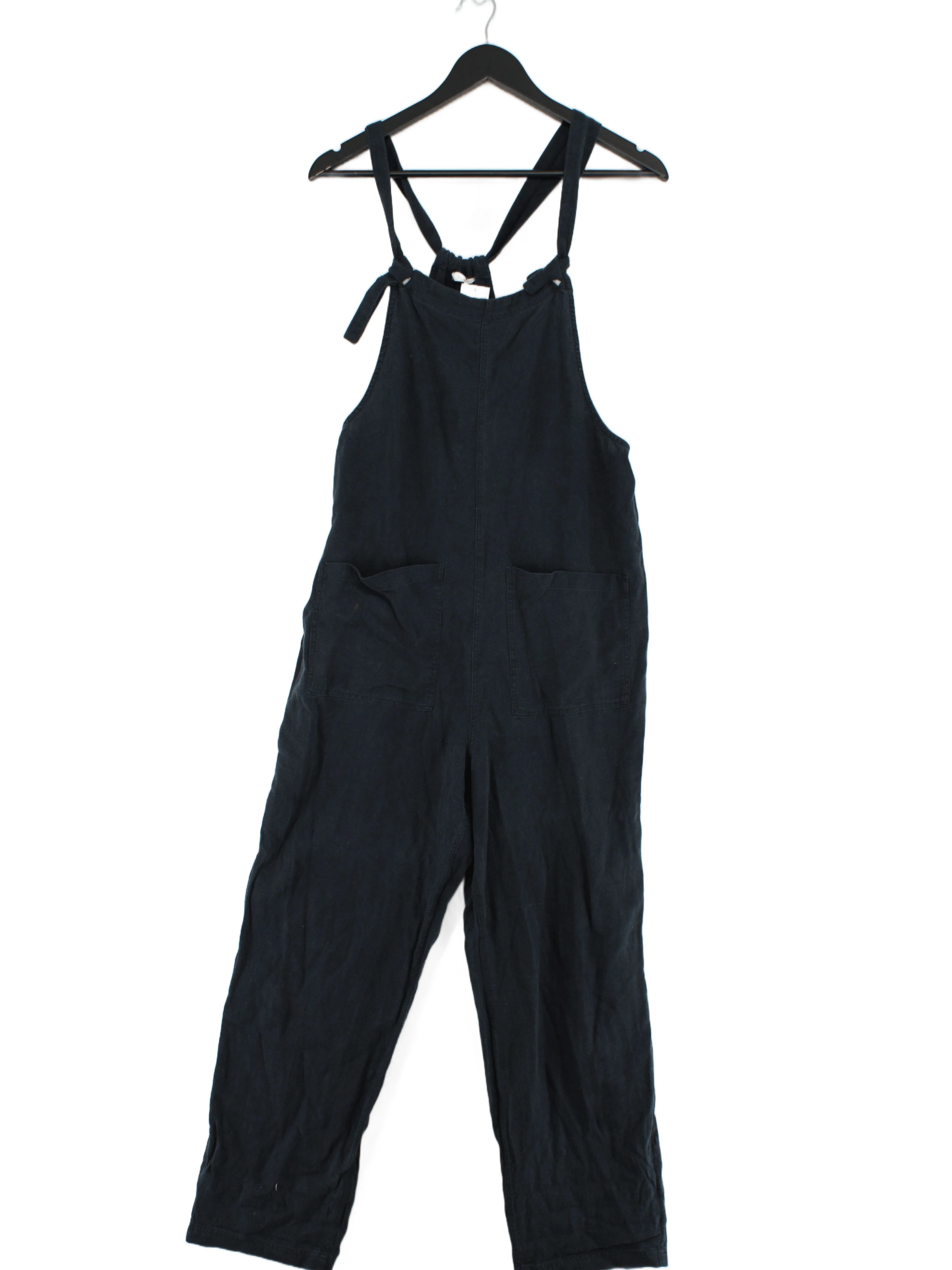 Hush Women's Jumpsuit UK 10 Blue Linen with Viscose Wide-Leg Jumpsuit