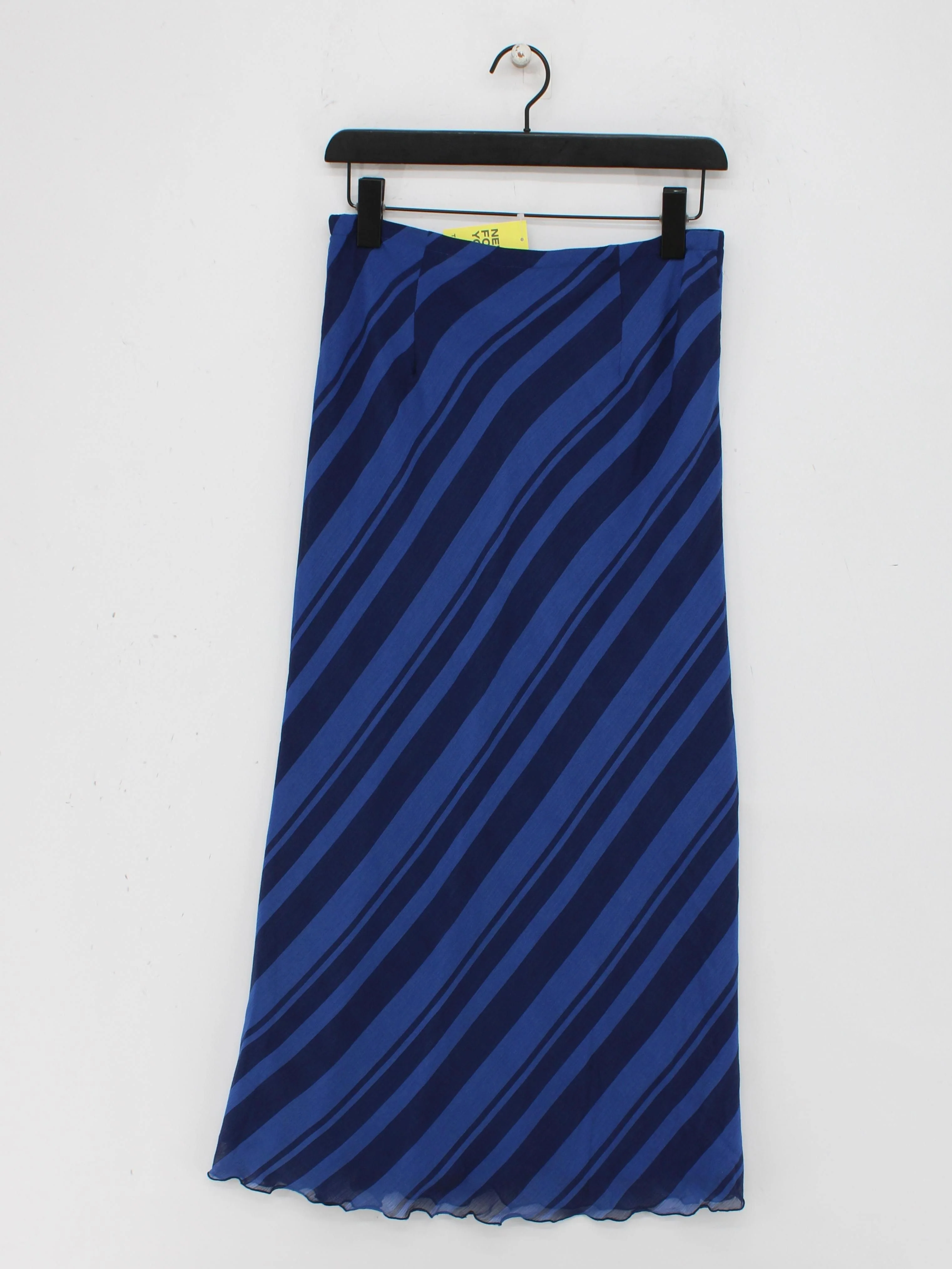 Hush Women's Maxi Skirt UK 10 Blue Striped 100% Polyester Long Maxi - Image 2
