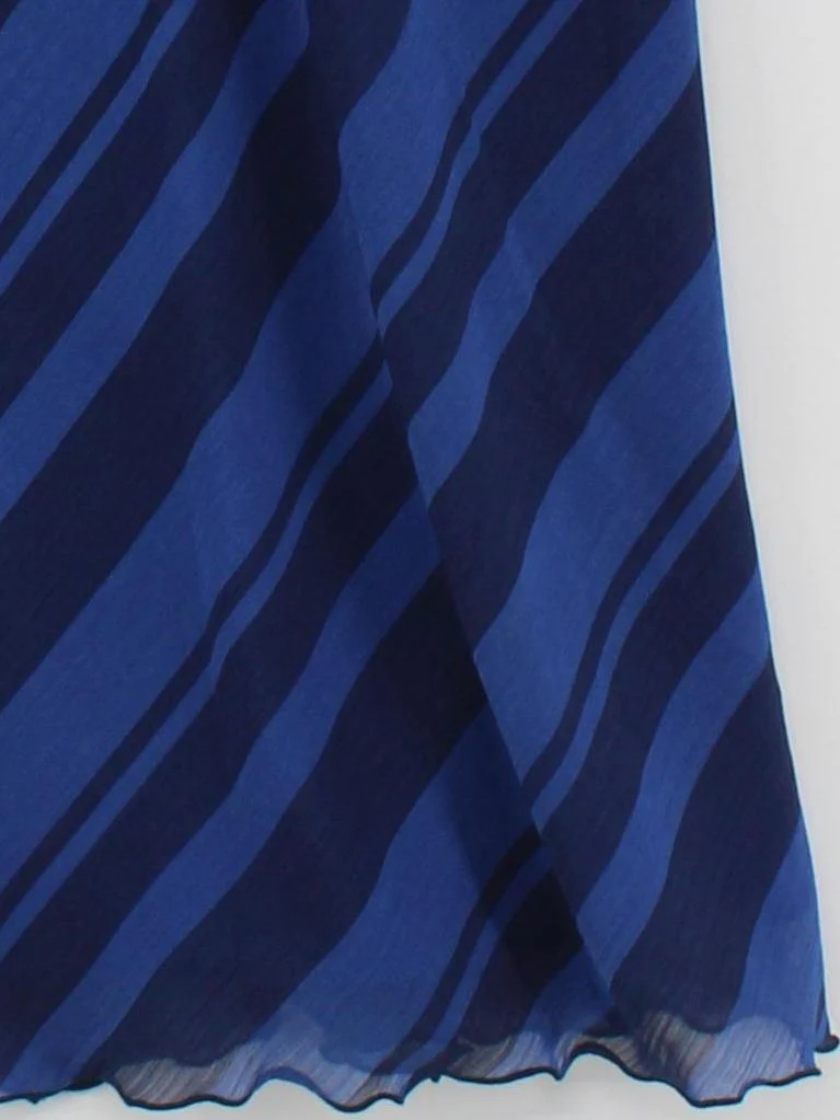 Hush Women's Maxi Skirt UK 10 Blue Striped 100% Polyester Long Maxi - Image 4