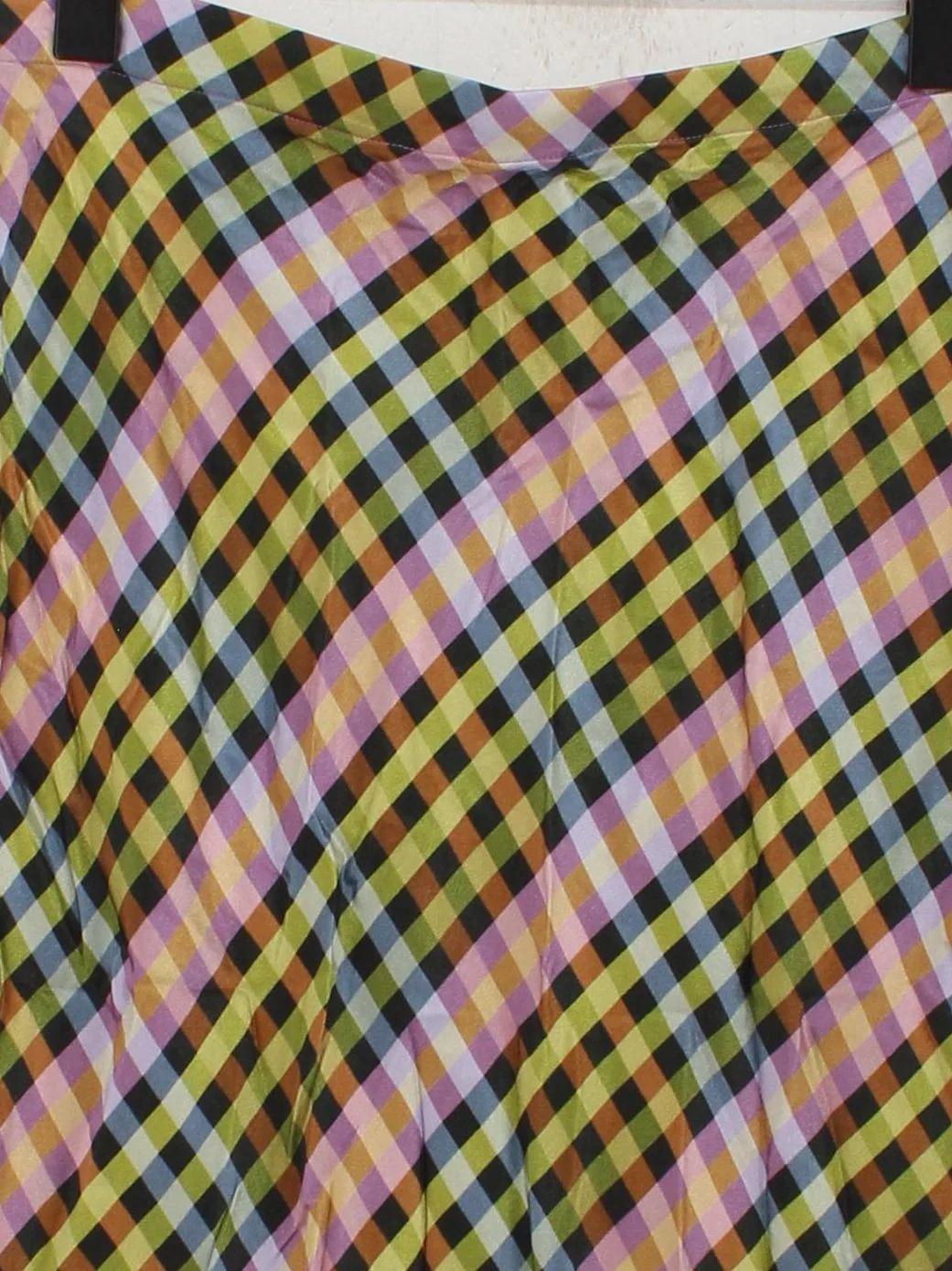 Hush Women's Maxi Skirt UK 12 Multi Checkered 100% Viscose Long Maxi - Image 3