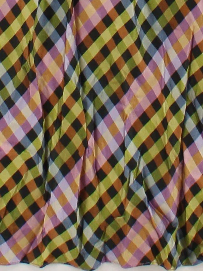 Hush Women's Maxi Skirt UK 12 Multi Checkered 100% Viscose Long Maxi - Image 4